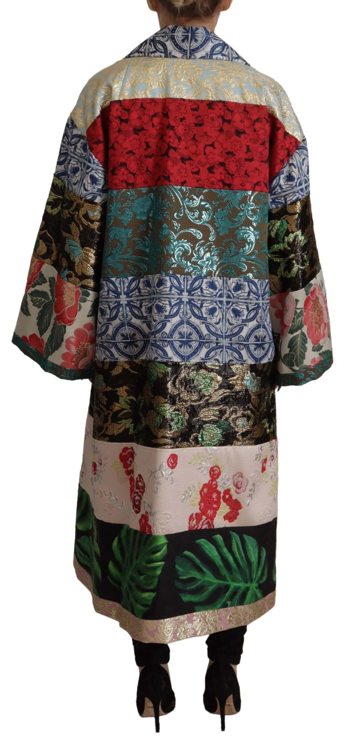 Dolce & Gabbana Women's Multicolor Patchwork Oversized Coat