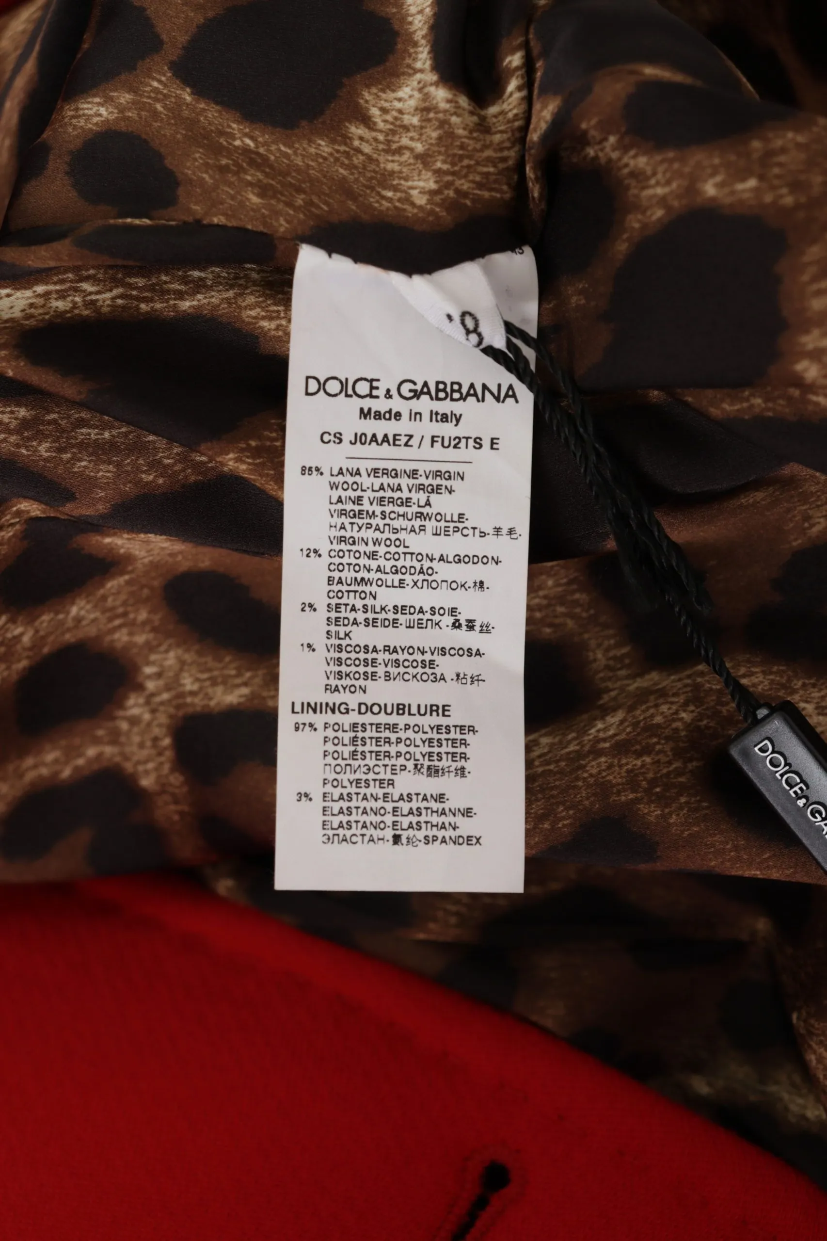 Dolce & Gabbana Women's Elegant Red Leopard Trench Coat