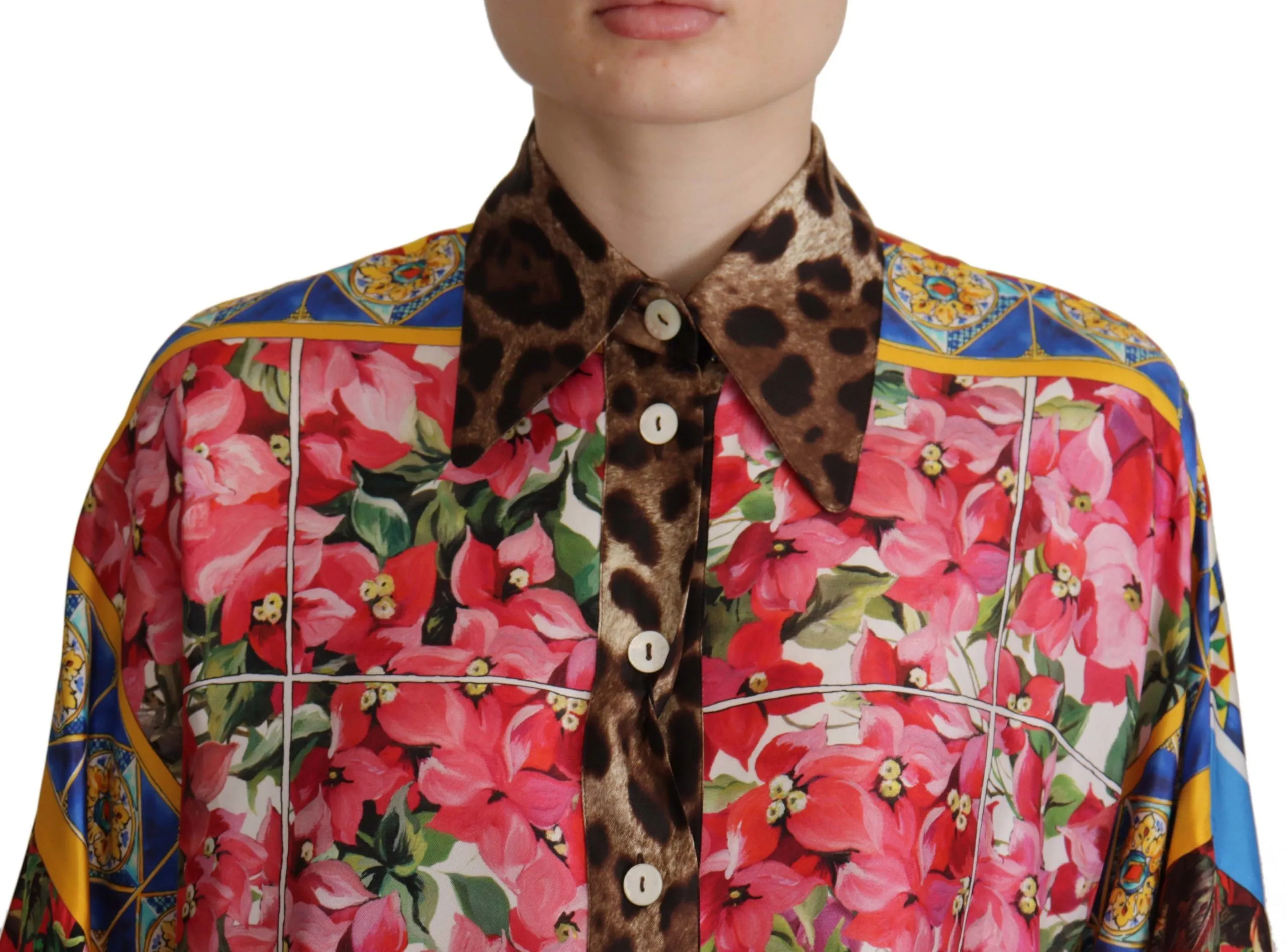 Dolce & Gabbana Women's Elegant Silk Floral Print Blouse