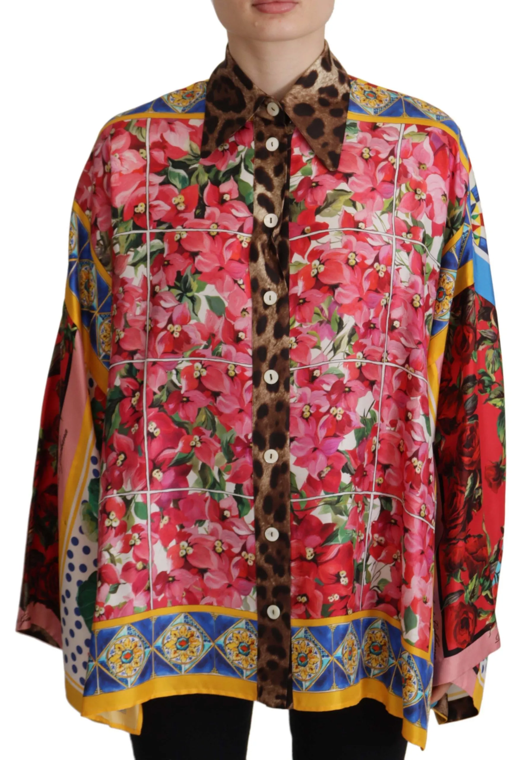 Dolce & Gabbana Women's Elegant Silk Floral Print Blouse