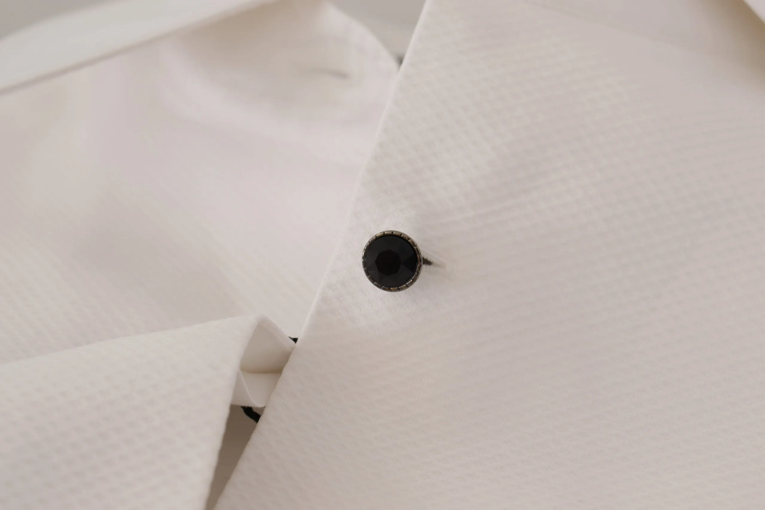 Dolce & Gabbana Women's Elegant Sleeveless Tuxedo Blouse with Crystal Buttons