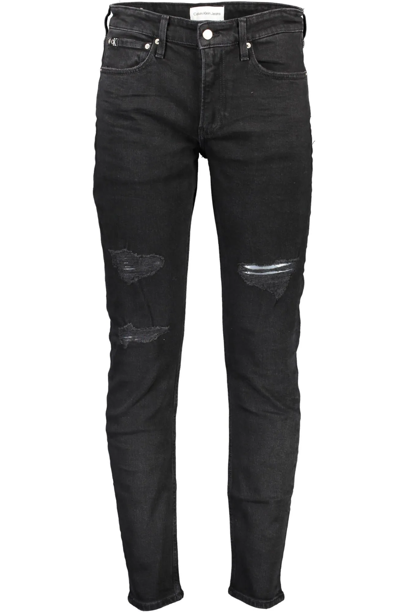 Calvin Klein Black Cotton Men Slim Jean