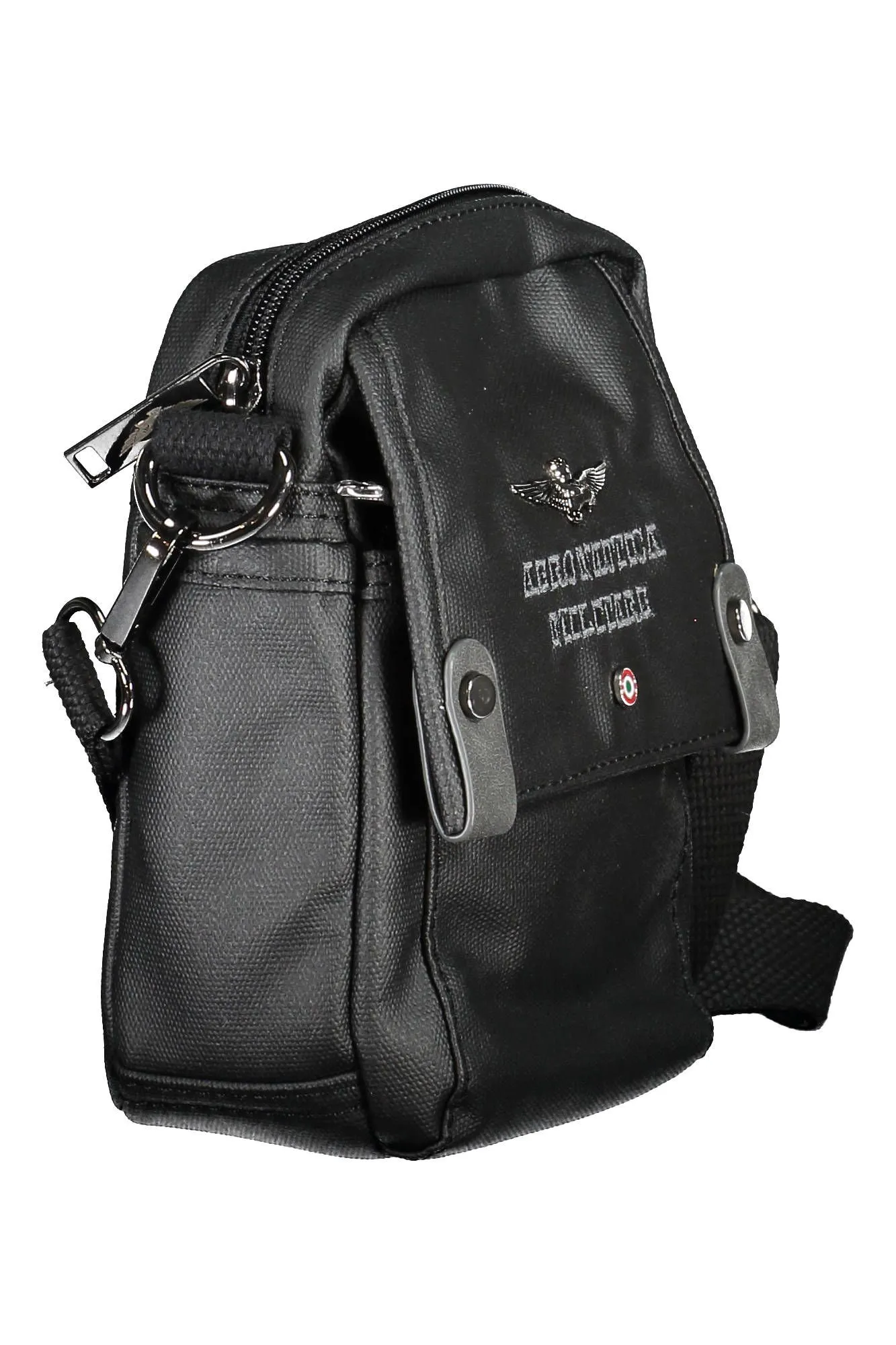 Aeronautica Militare Black Cotton Men Shoulder Bag