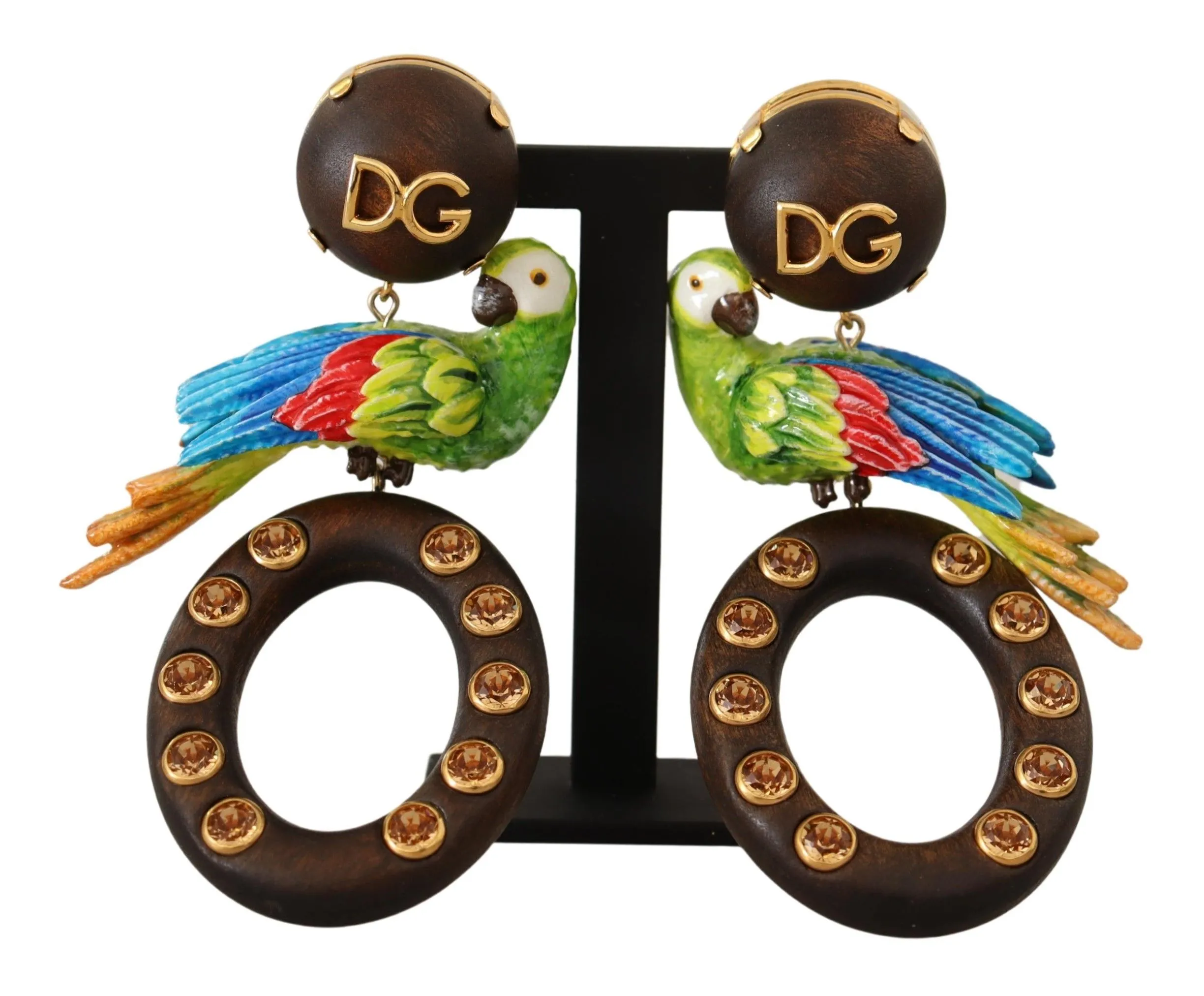 Dolce & Gabbana Women's Chic Parrot Embellished Hoop Earrings