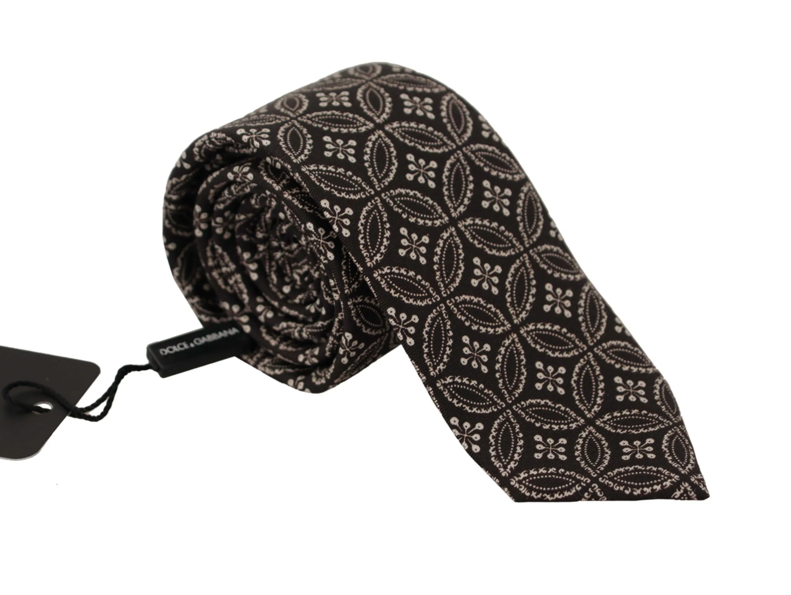 Dolce & Gabbana Men's Elegant Silk Black and White Bow Tie