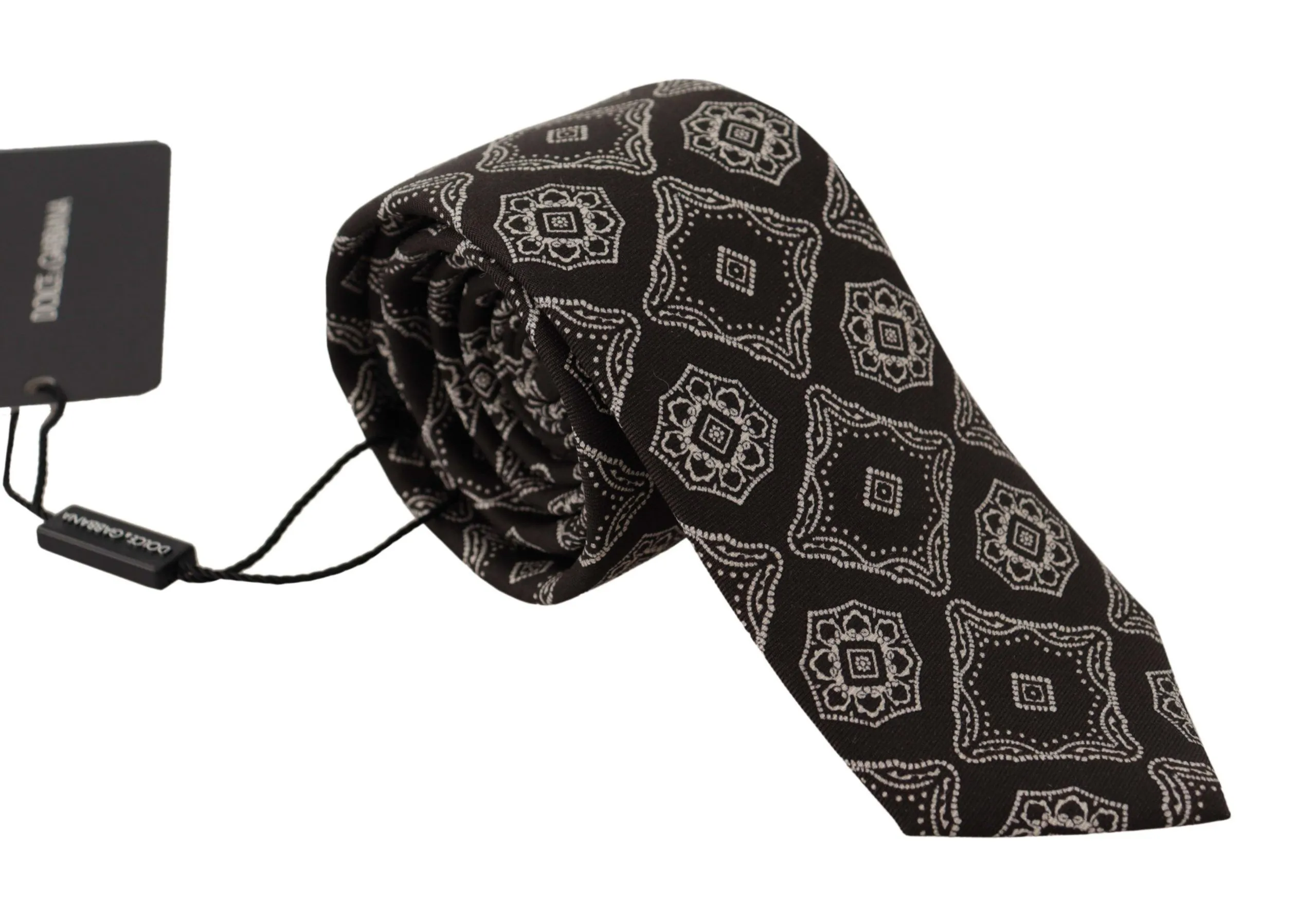 Dolce & Gabbana Men's Elegant Silk Geometric Bow Tie