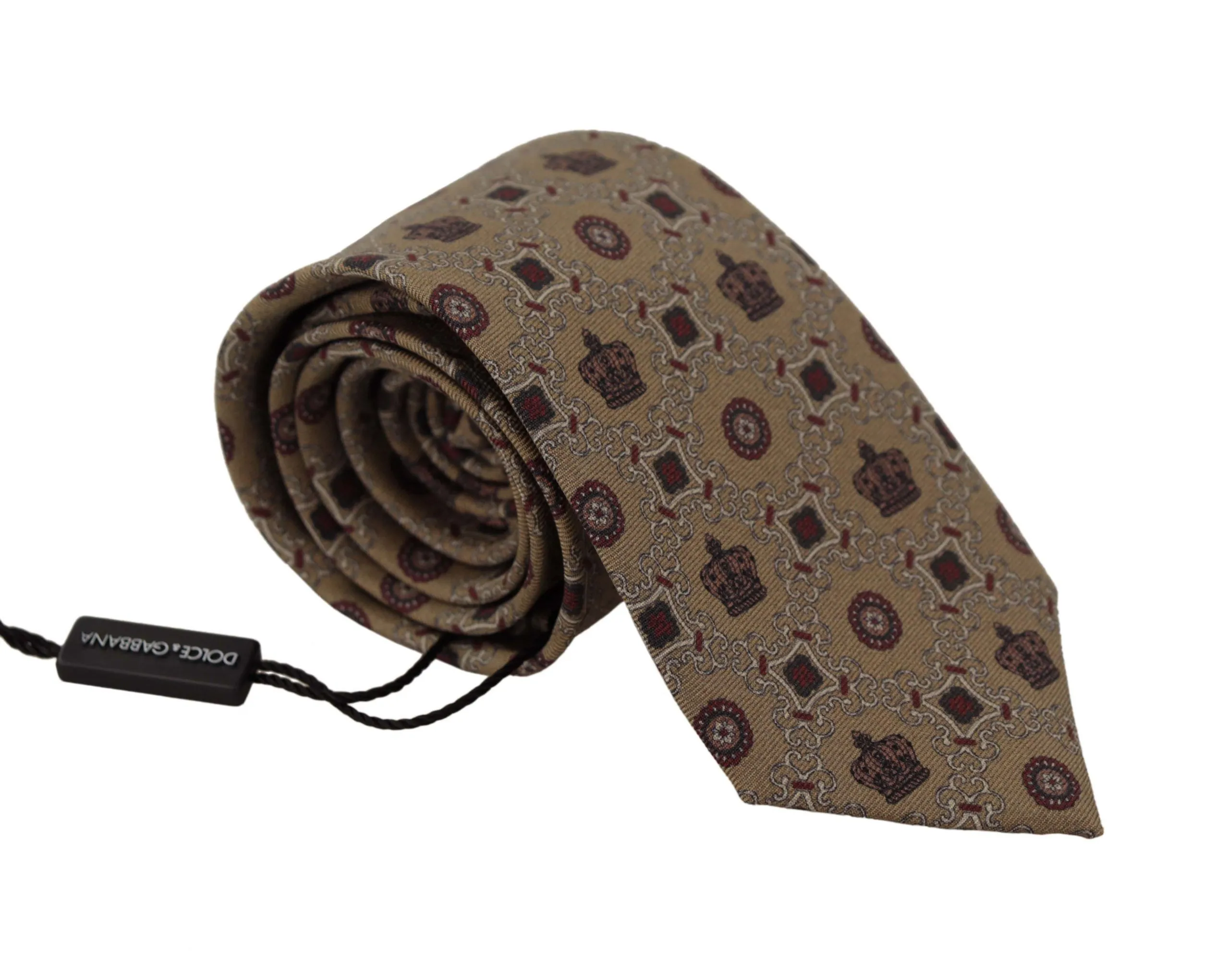 Dolce & Gabbana Men's Elegant Silk Beige Necktie