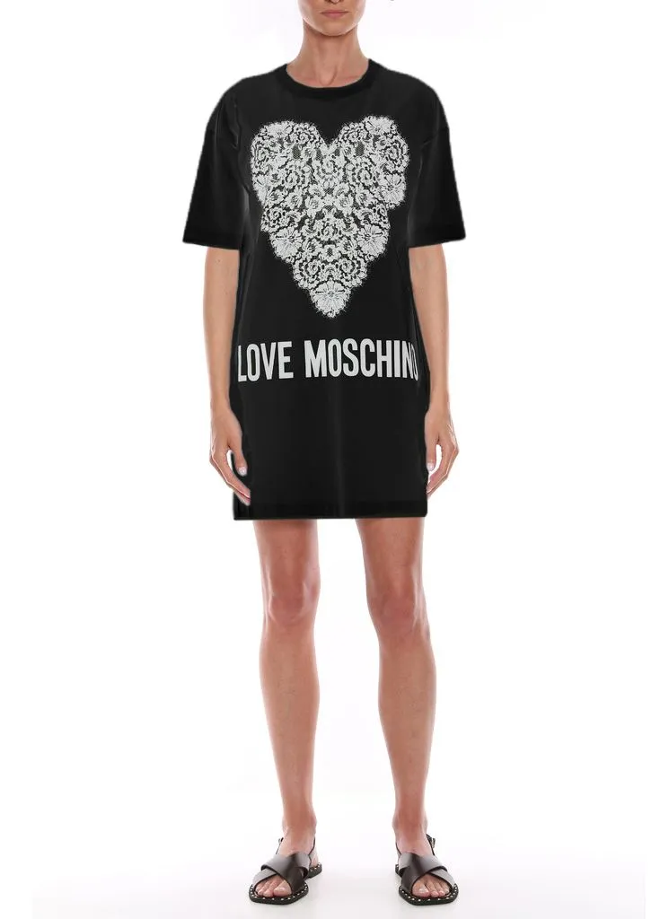 Love Moschino Women's Chic Graphic Cotton T-Shirt Dress