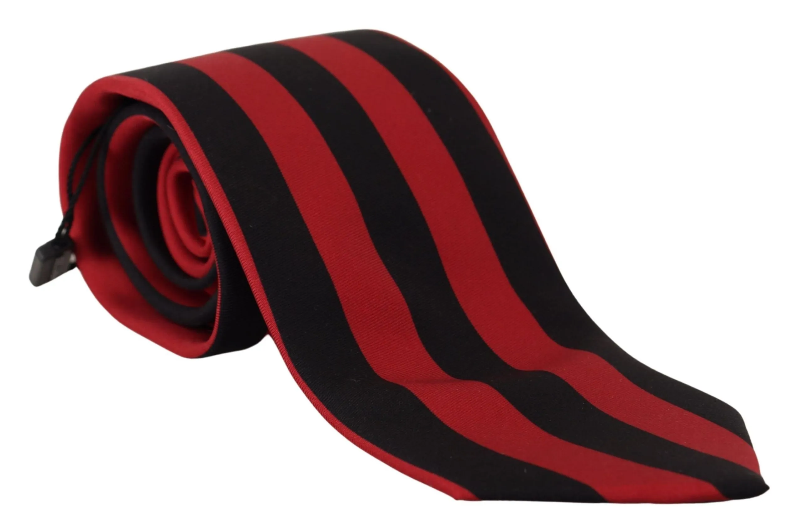 Dolce & Gabbana Men's Elegant Silk Black and Red Designer Tie