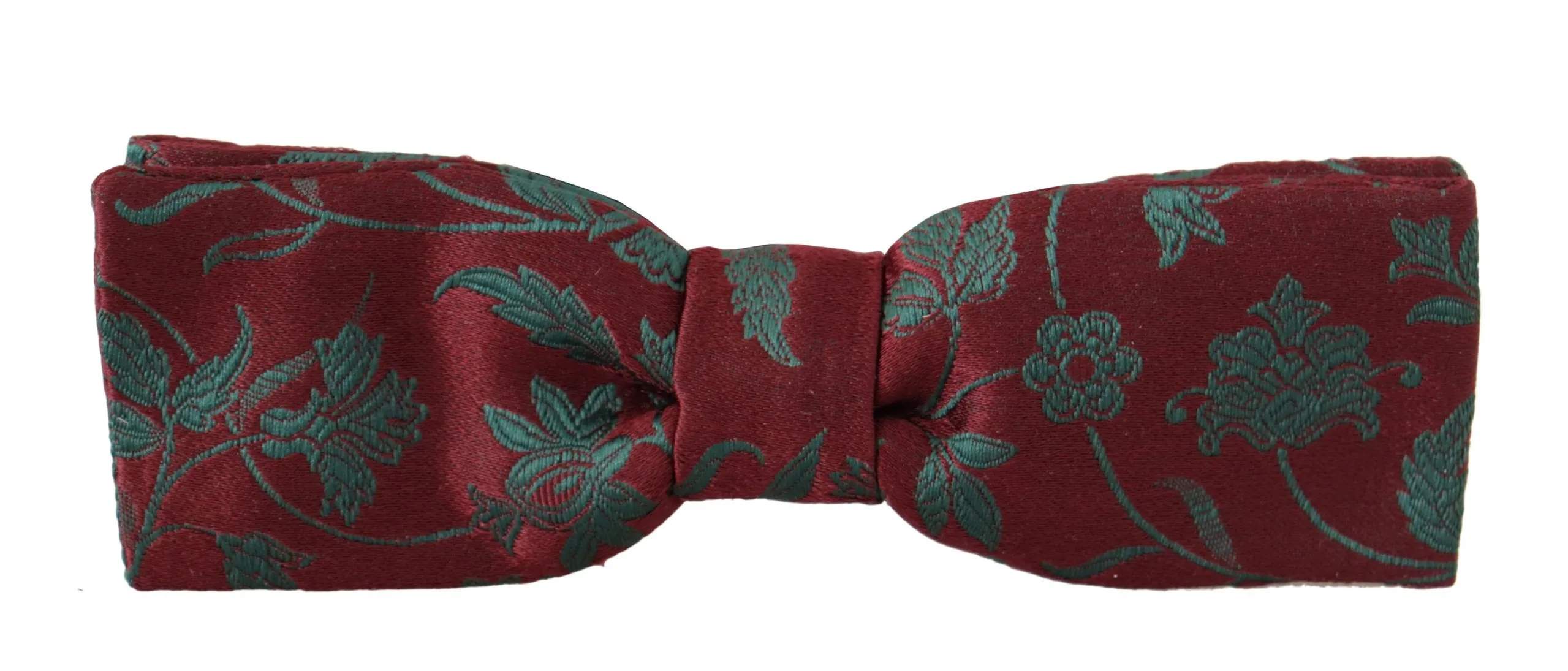 Dolce & Gabbana Men's Elegant Maroon Patterned Bow Tie