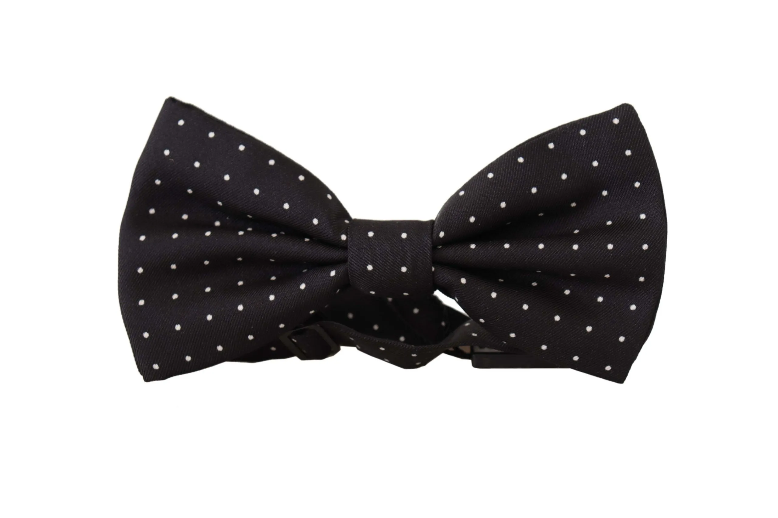 Dolce & Gabbana Men's Elegant Black Polka Dot Silk Bow Tie