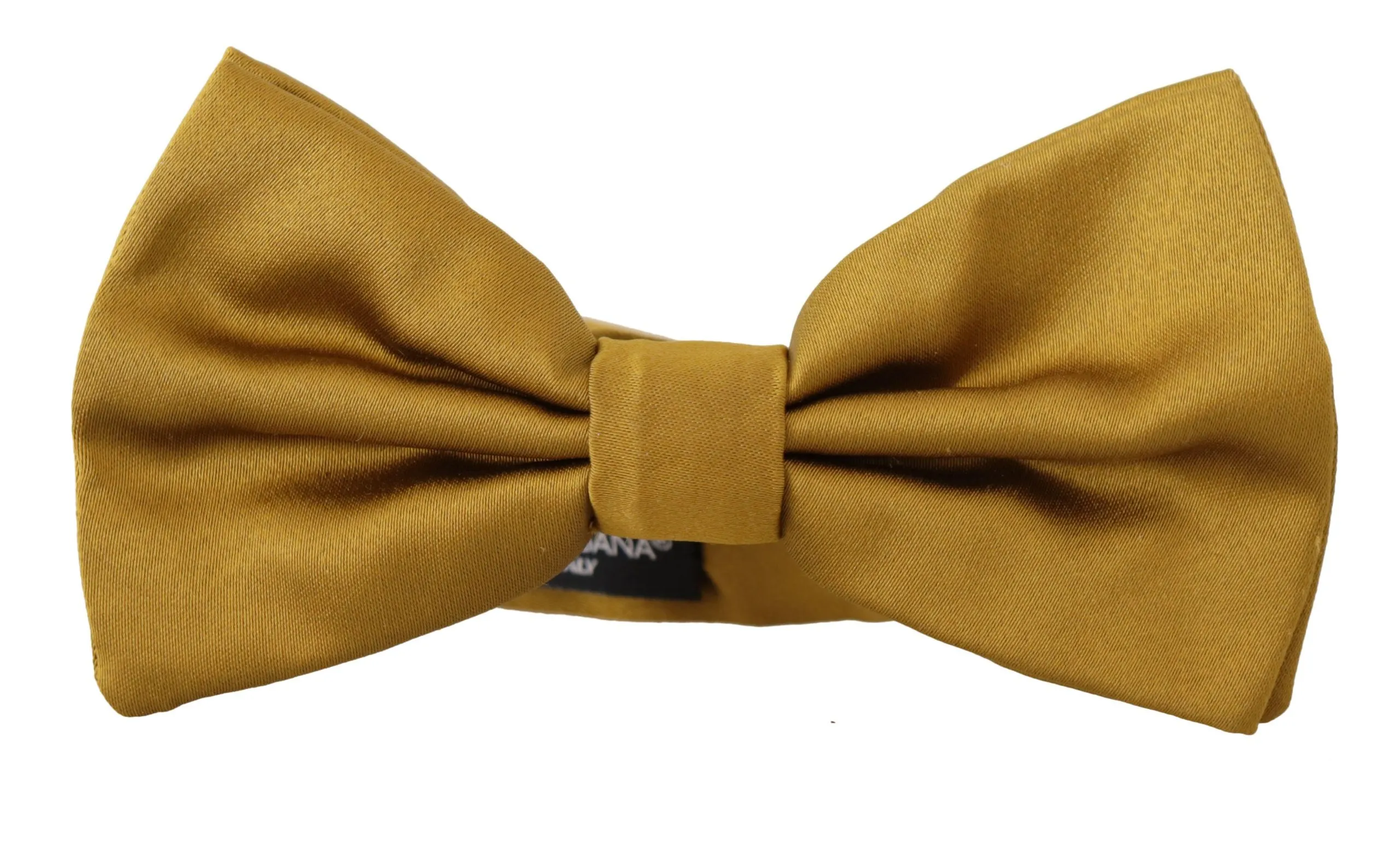 Dolce & Gabbana Men's Elegant Mustard Yellow Silk Bow Tie