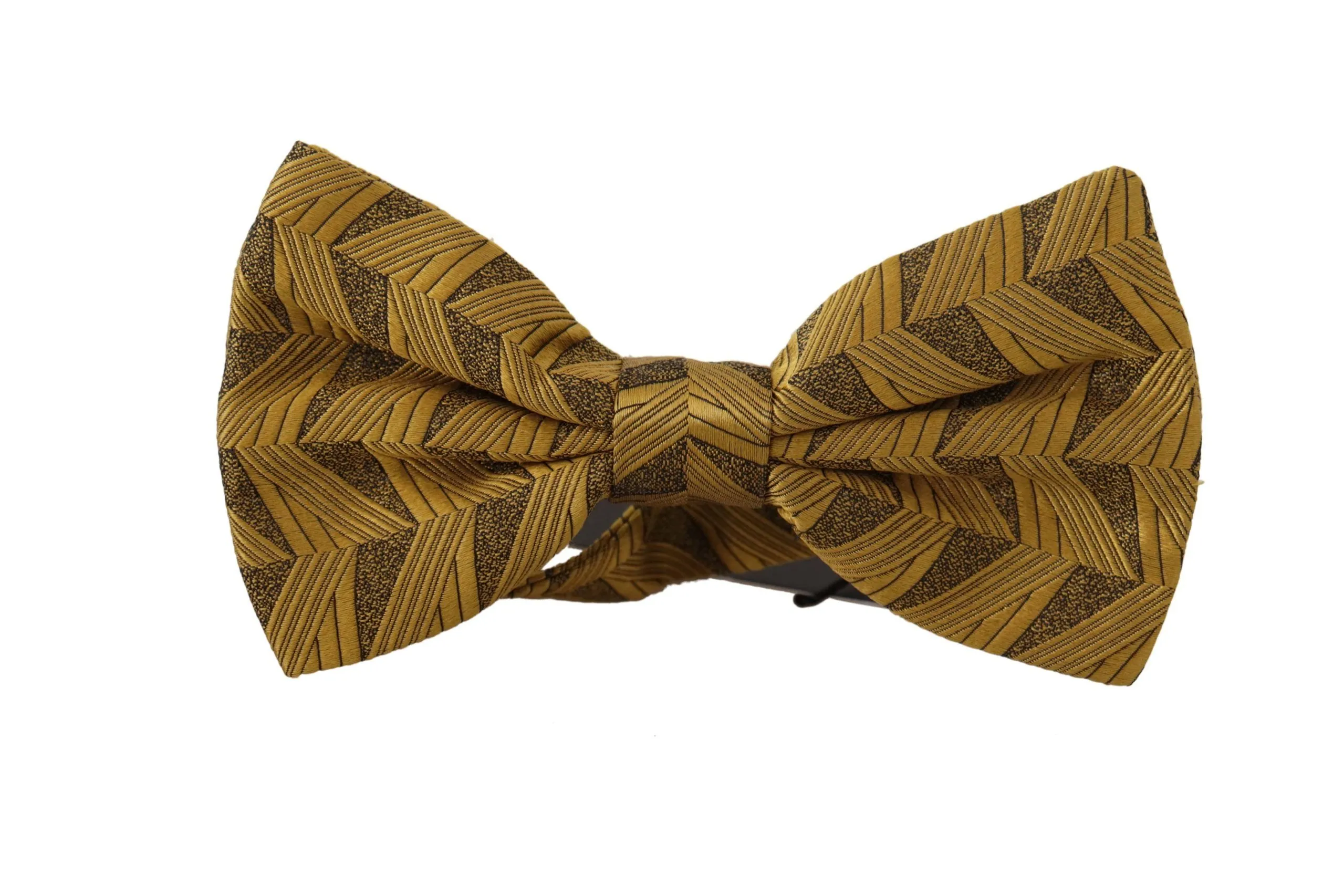 Dolce & Gabbana Men's Elegant Gold Silk Bow Tie