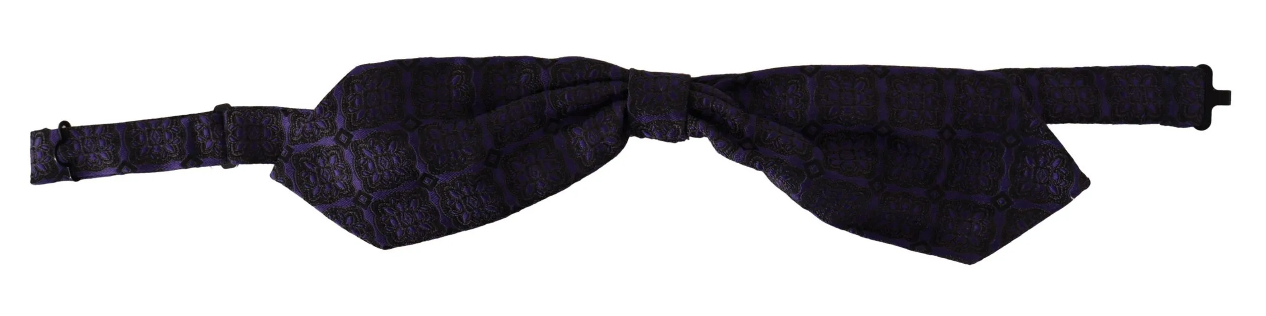 Dolce & Gabbana Men's Elegant Blue Geometric Silk Bow Tie