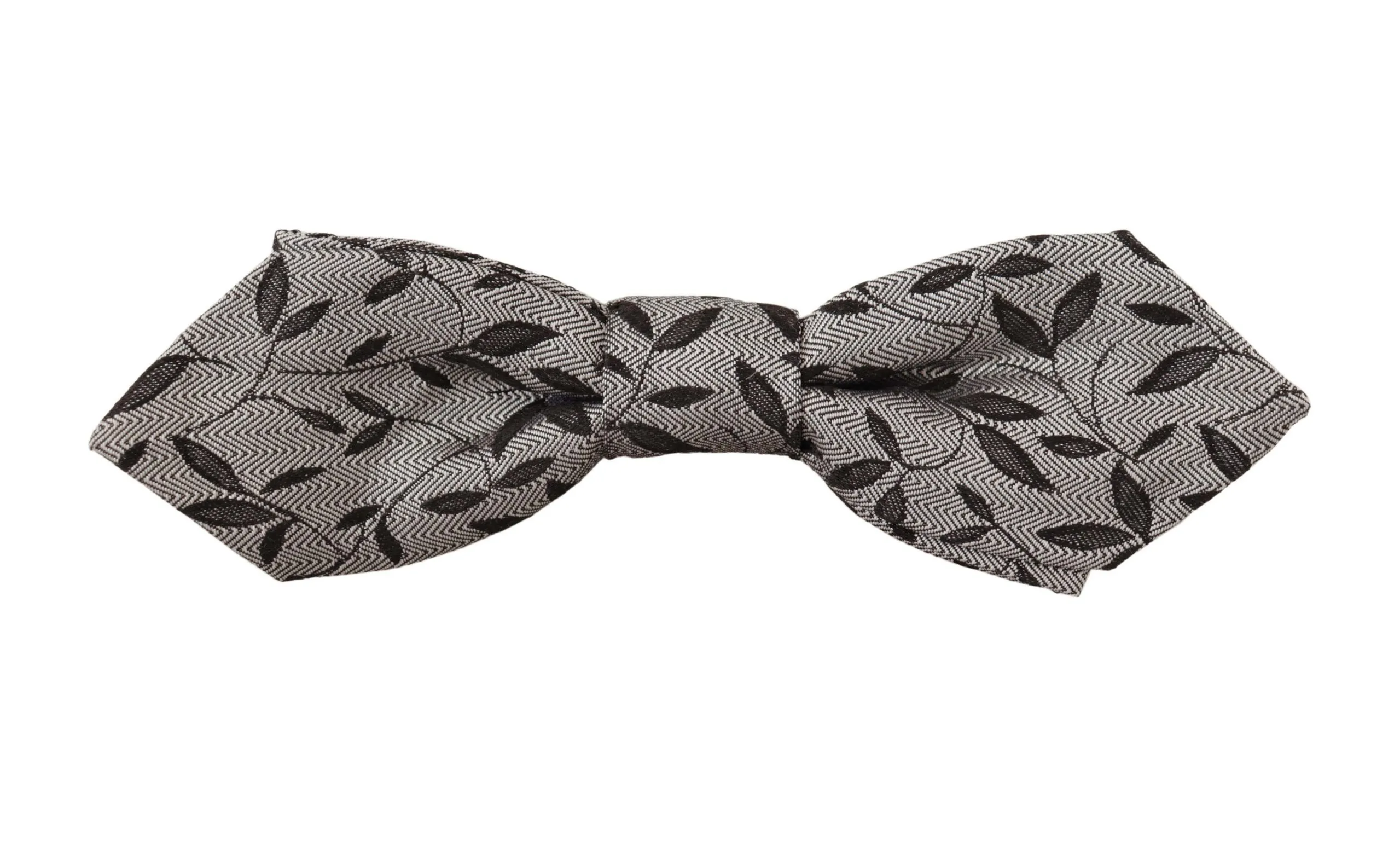 Dolce & Gabbana Men's Elegant Gray Silk Bow Tie