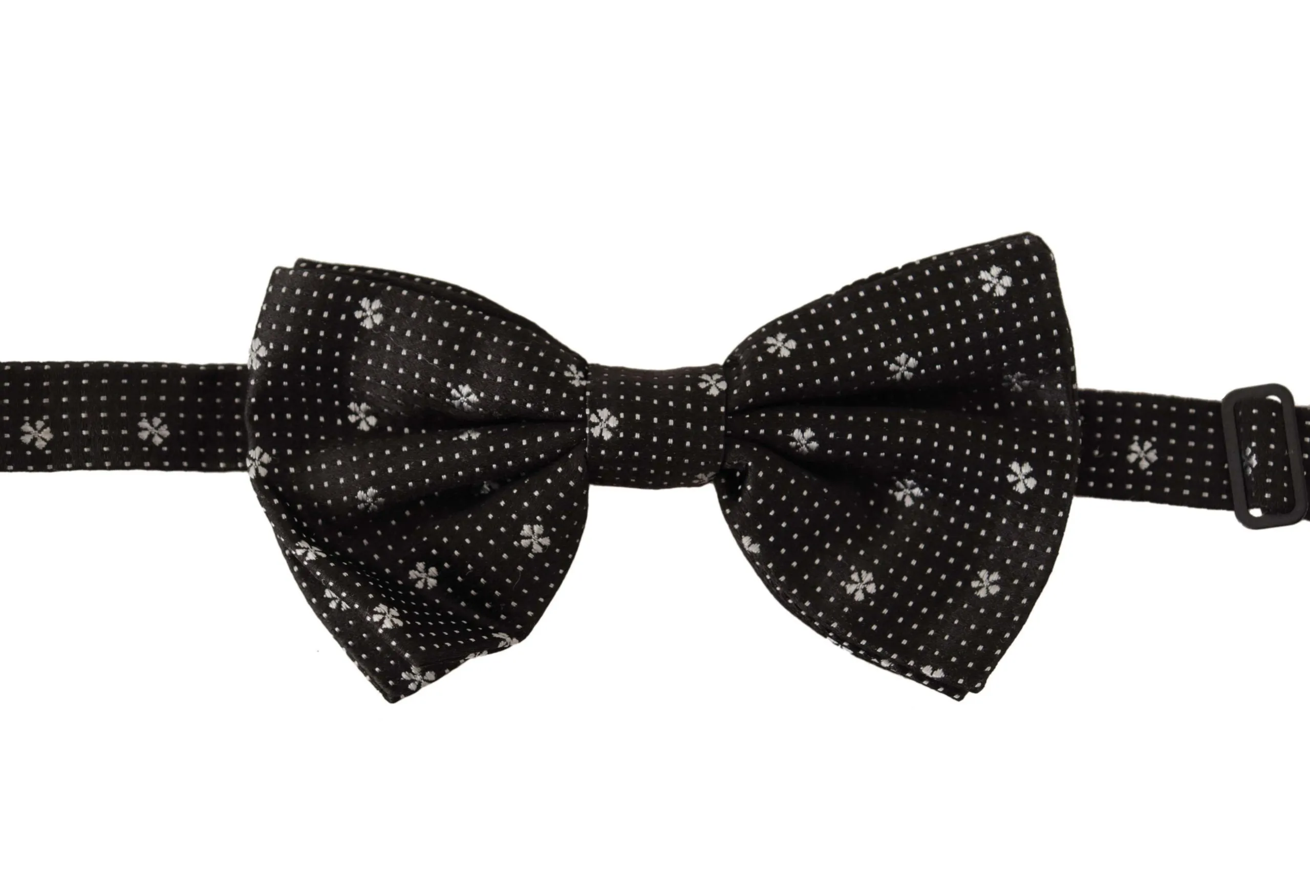 Dolce & Gabbana Men's Elegant Black Silk Polka Dot Bow Tie