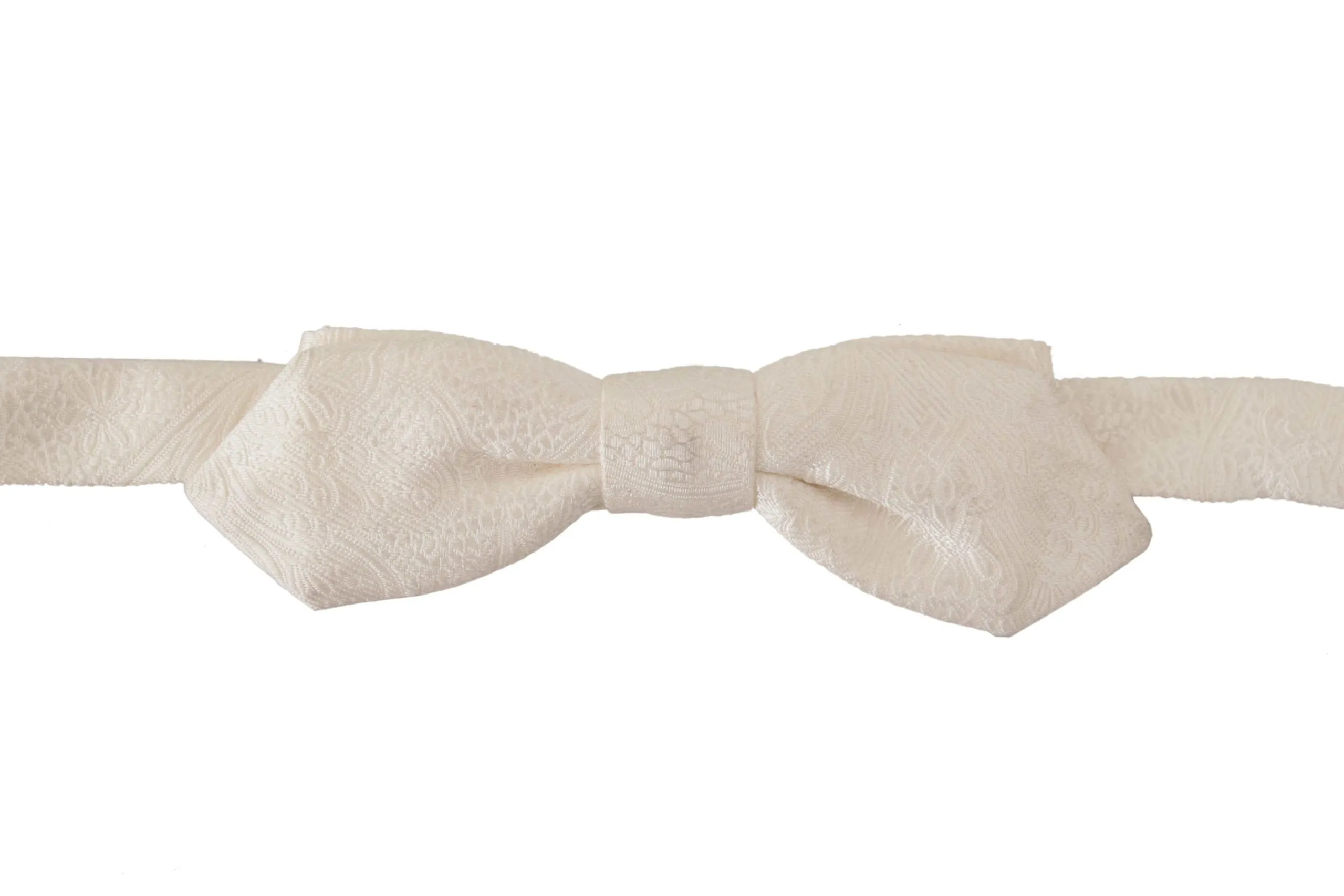 Dolce & Gabbana Men's Elegant White Silk Bow Tie