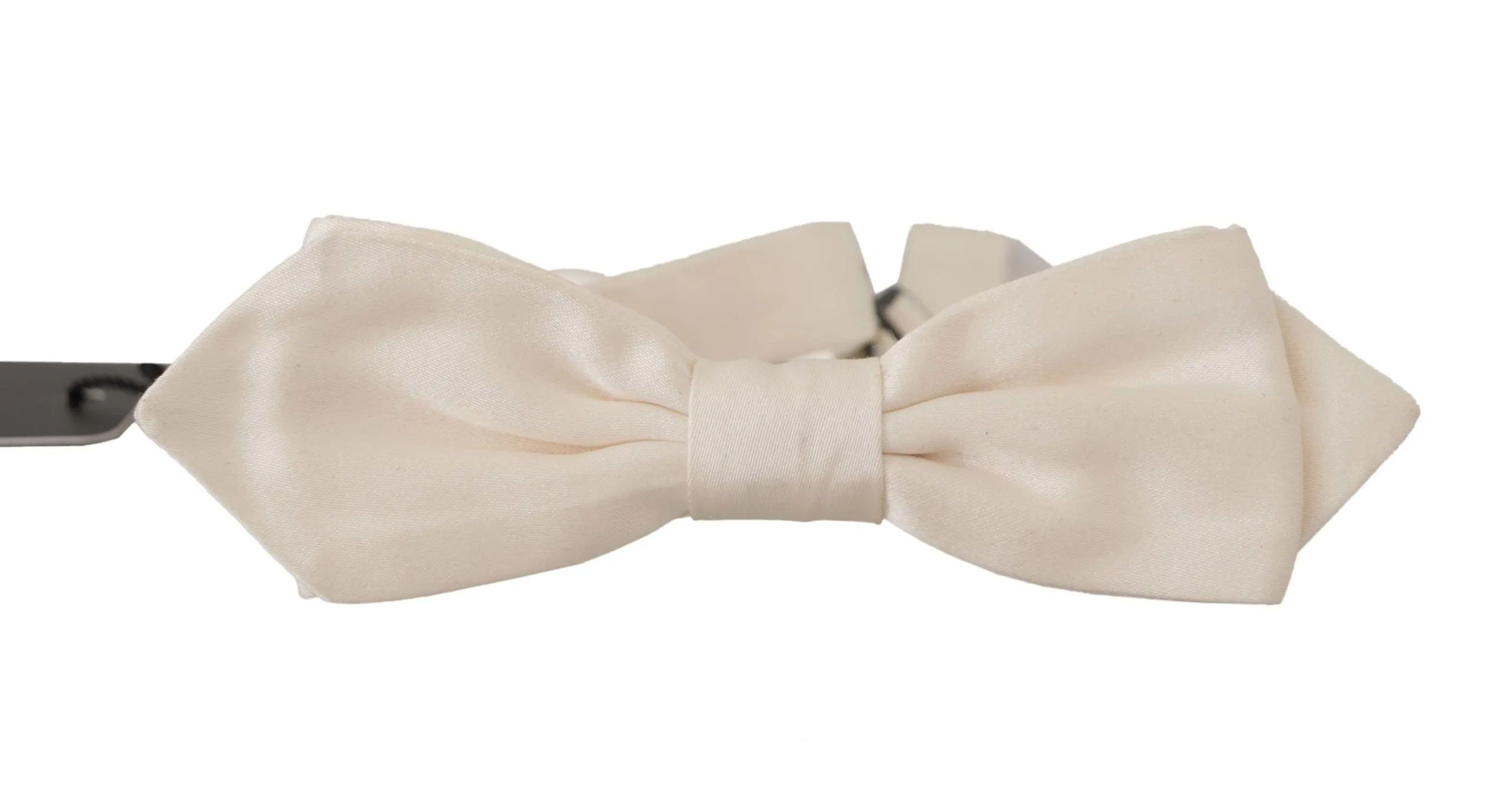Dolce & Gabbana Men's Elegant White Silk Bow Tie