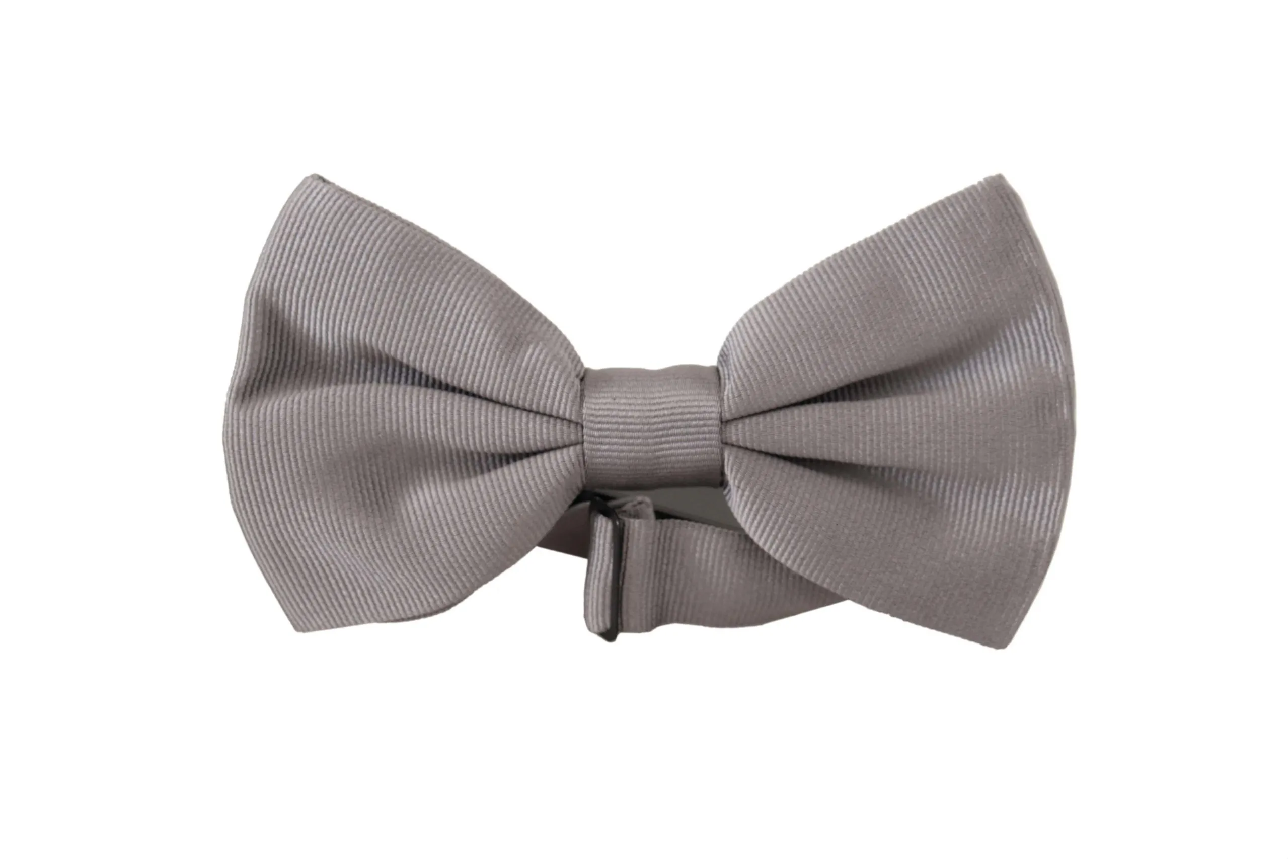 Dolce & Gabbana Men's Elegant Gray Silk Bow Tie