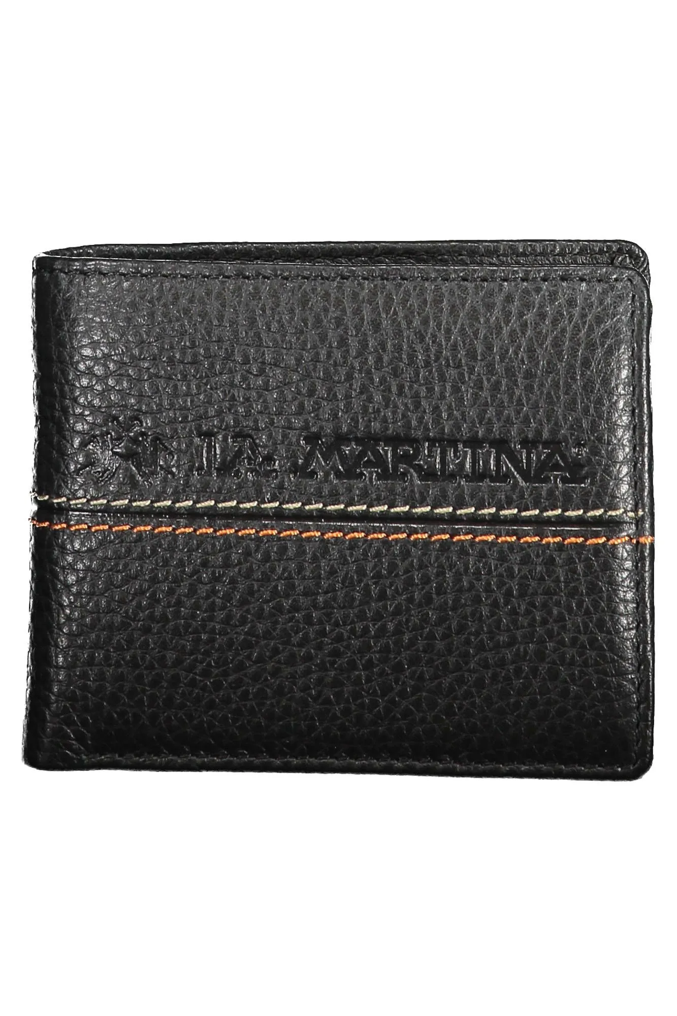 La Martina Black Leather Men Wallet