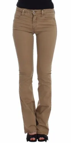 Costume National Women's Chic Beige Straight Leg Fashion Jeans