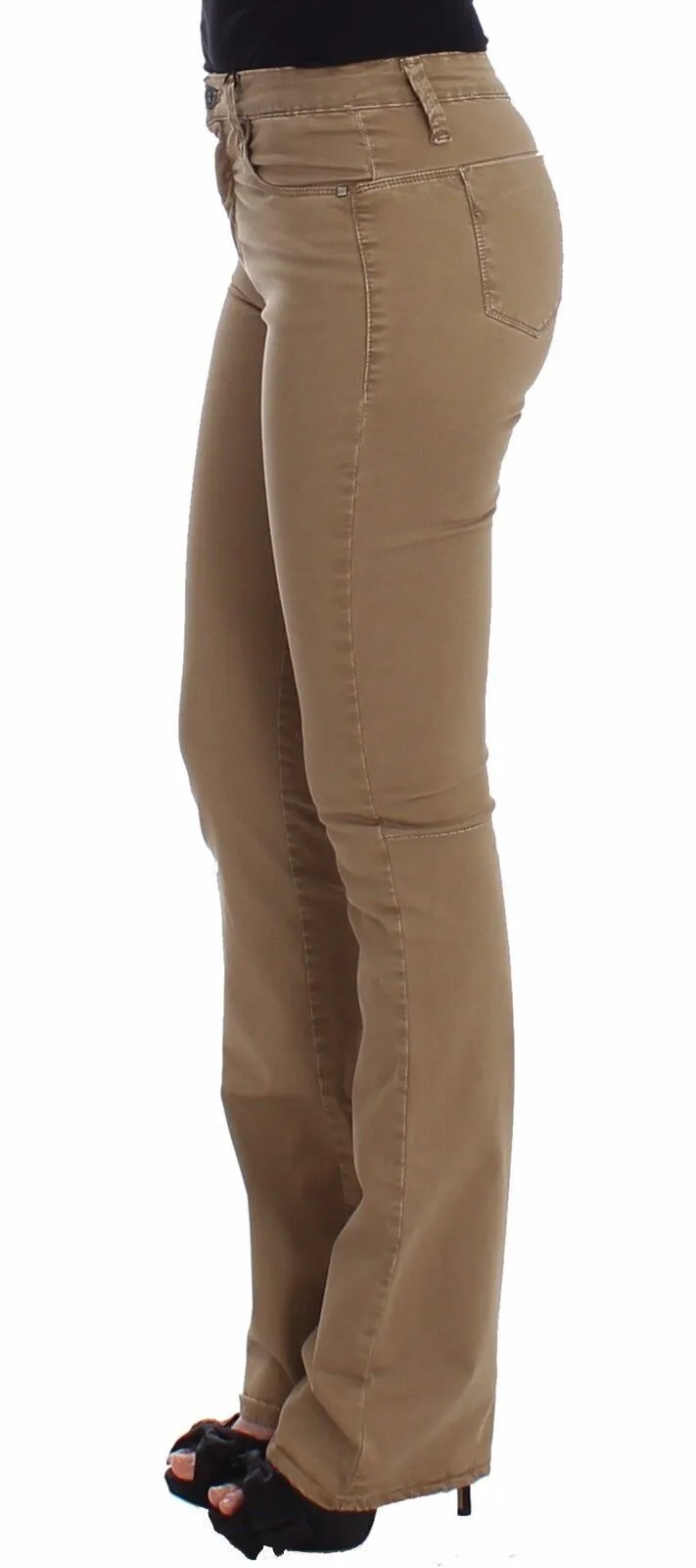 Costume National Women's Chic Beige Straight Leg Fashion Jeans