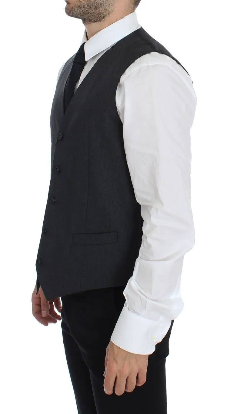 Dolce & Gabbana Men's Elegant Gray Wool Formal Vest