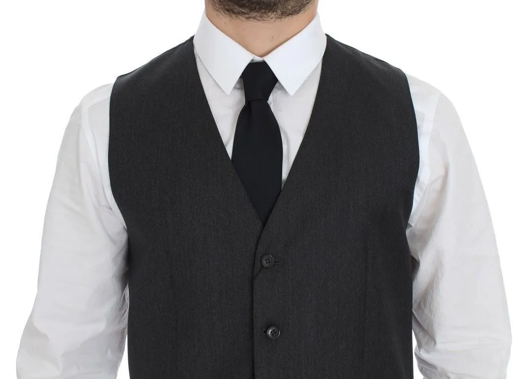 Dolce & Gabbana Men's Elegant Gray Wool Formal Vest