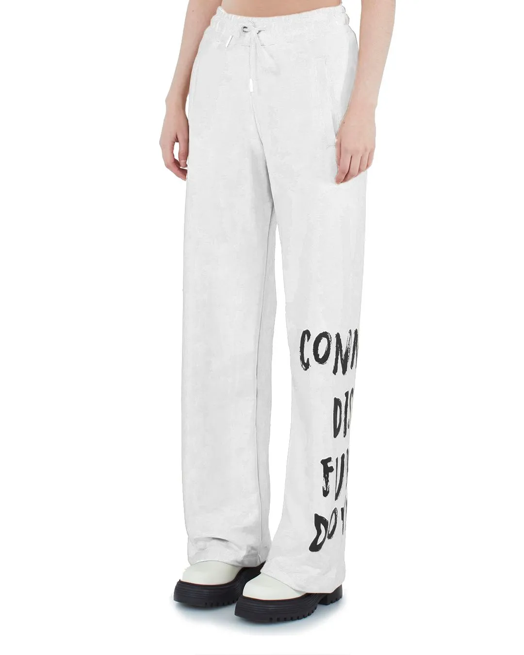 Comme Des Fuckdown Women's Chic Embroidered Drawstring Cotton Trousers