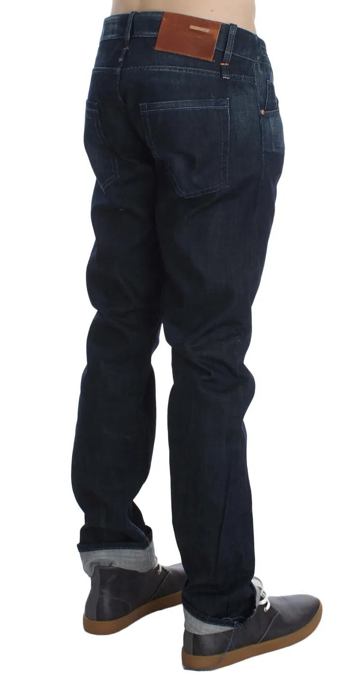 Acht Men's Elegant Straight Fit Blue Denim Jeans