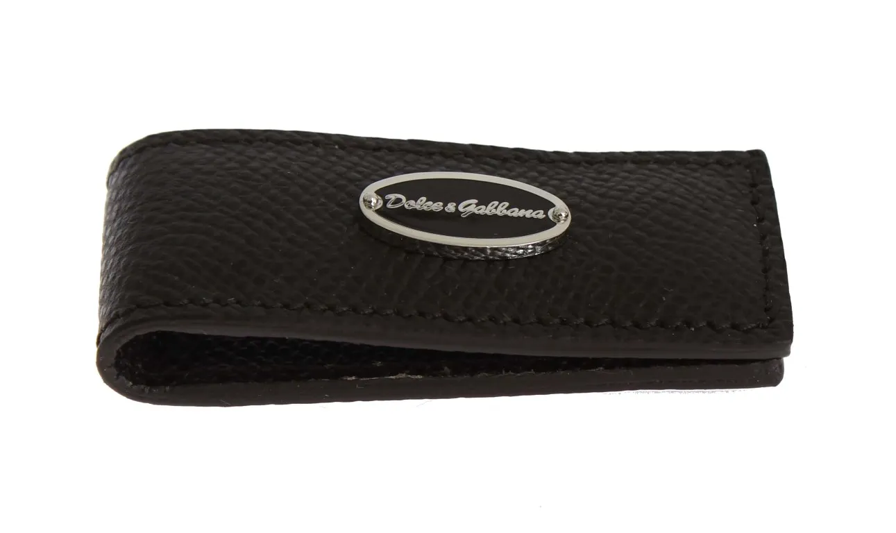 Dolce & Gabbana Men's Elegant Brown Leather Money Clip
