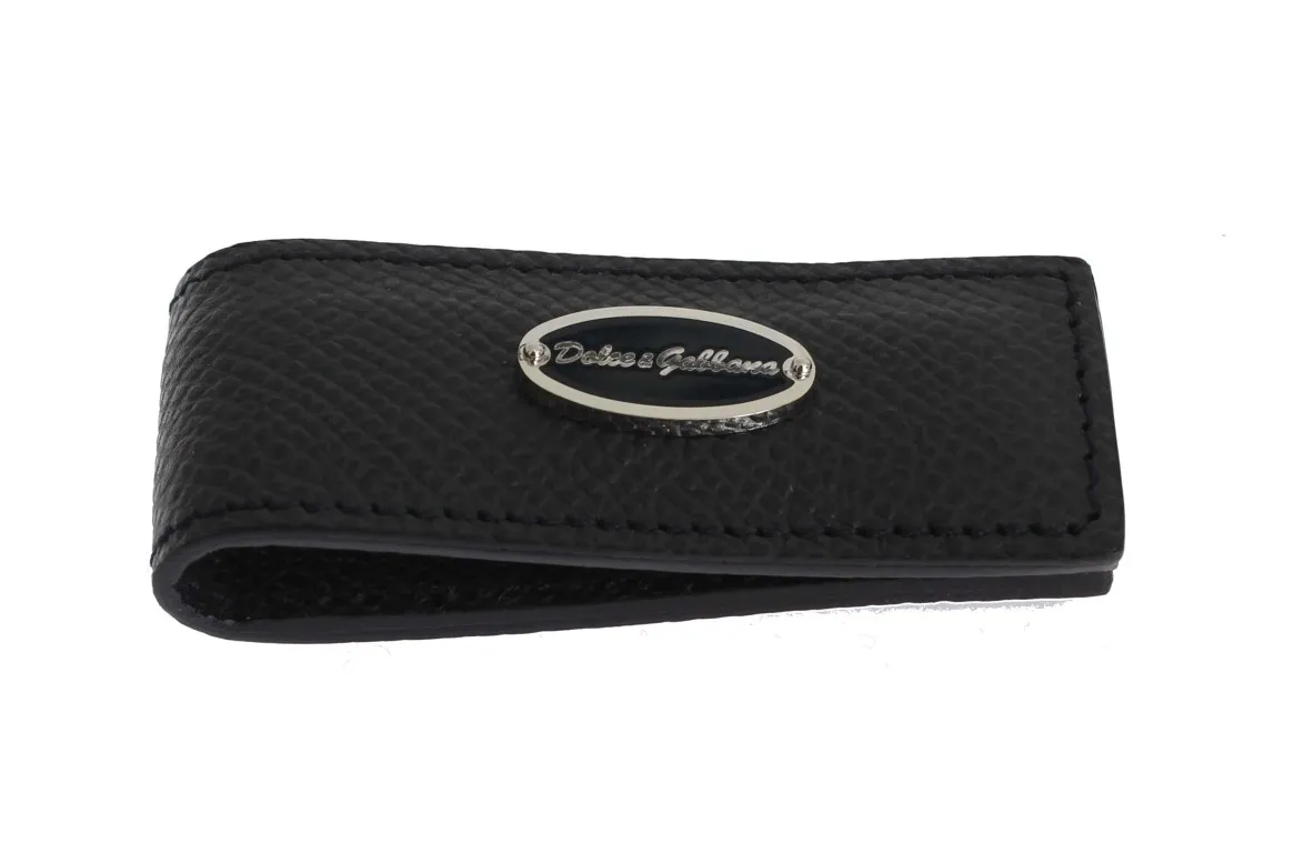 Dolce & Gabbana Men's Elegant Blue Leather Money Clip