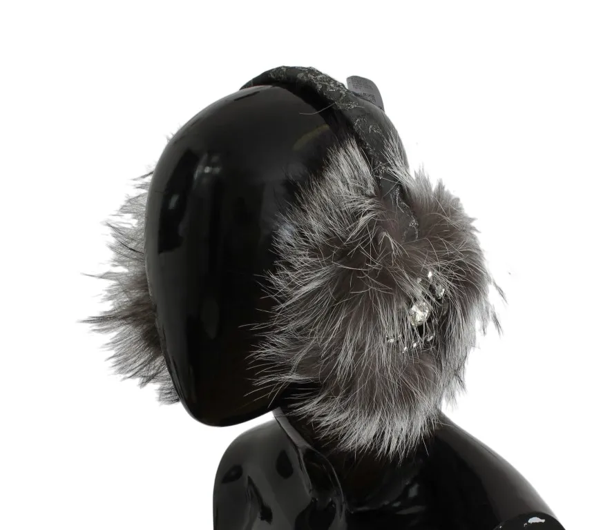 Dolce & Gabbana Women's Elegant Fur and Crystal Ear Muffs