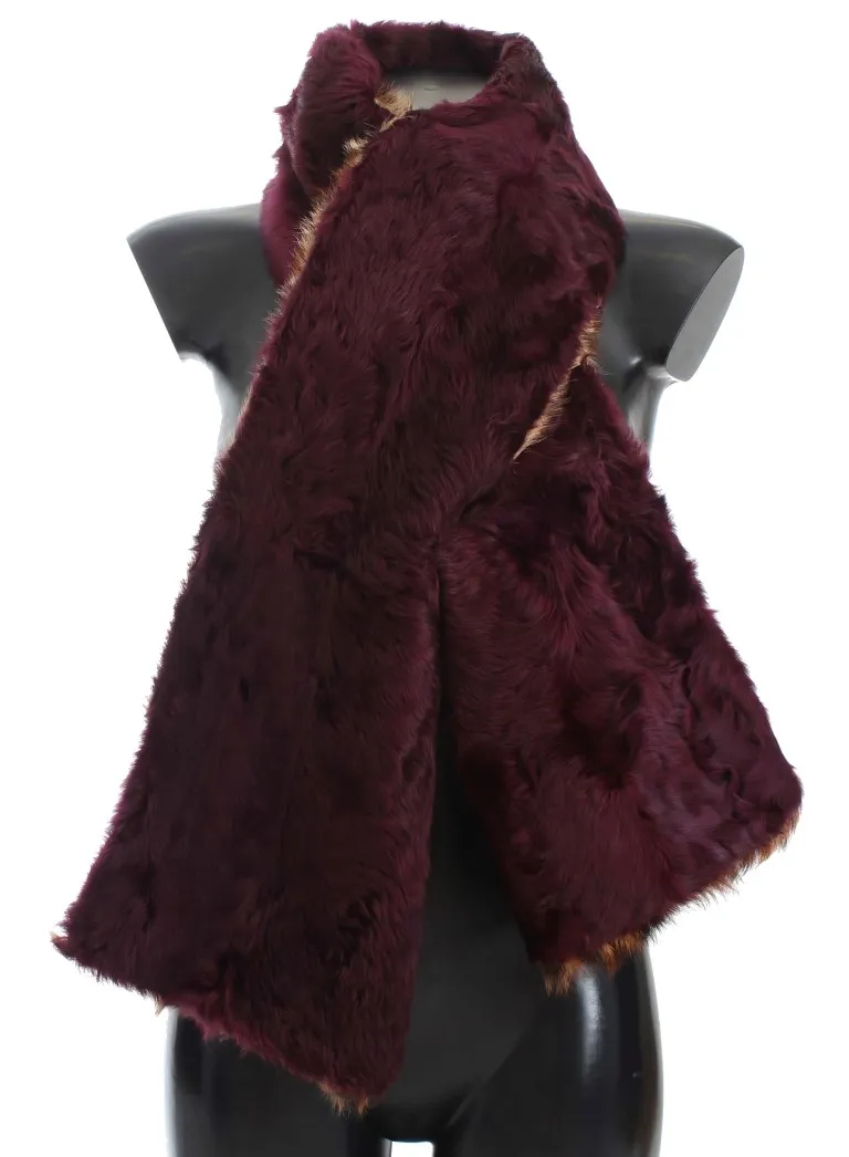 Dolce & Gabbana Women's Exquisite Leopard Print Lambskin Fur Scarf