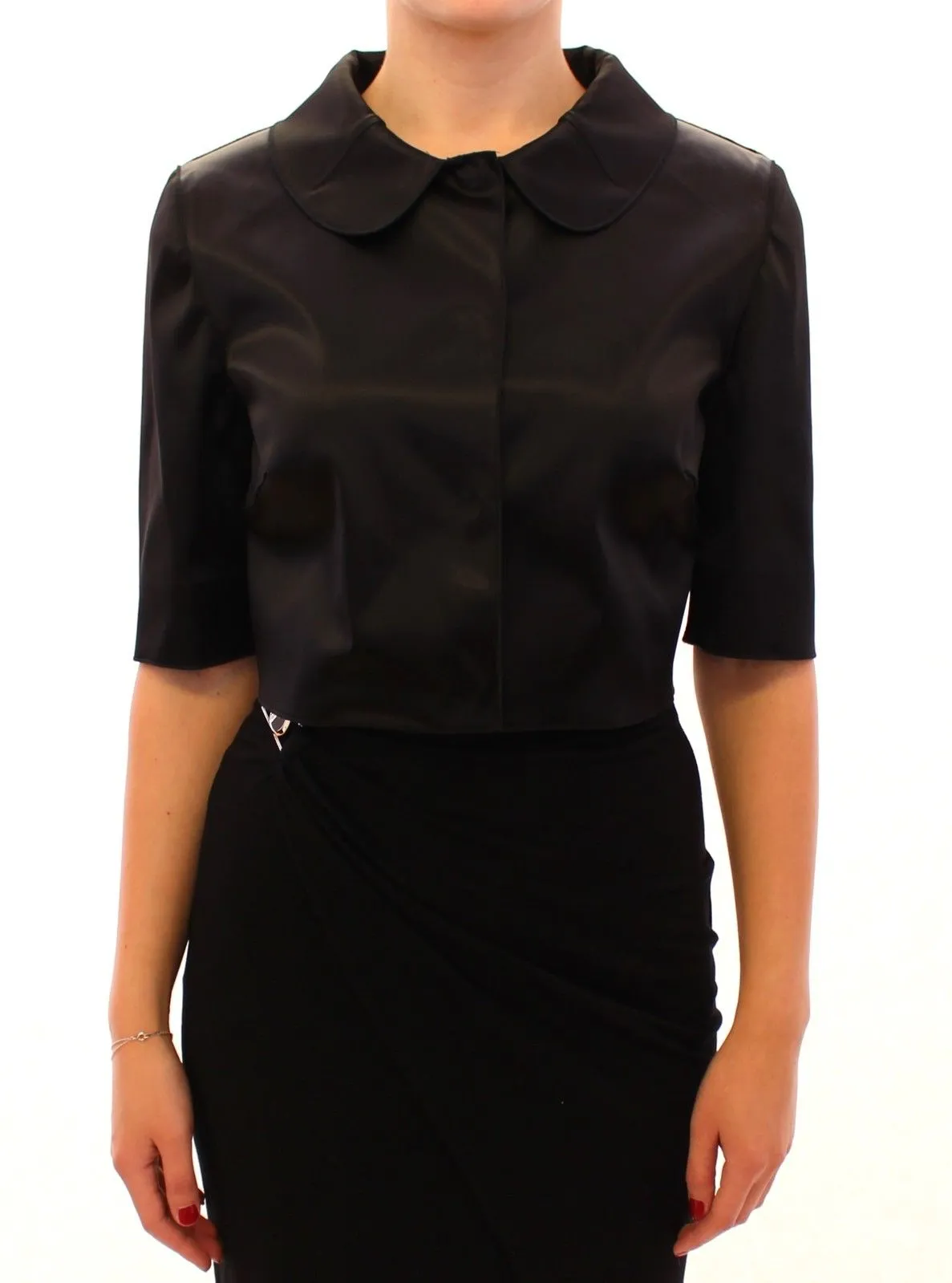 Dolce & Gabbana Women's Elegant Black Stretch Bolero Shrug Jacket