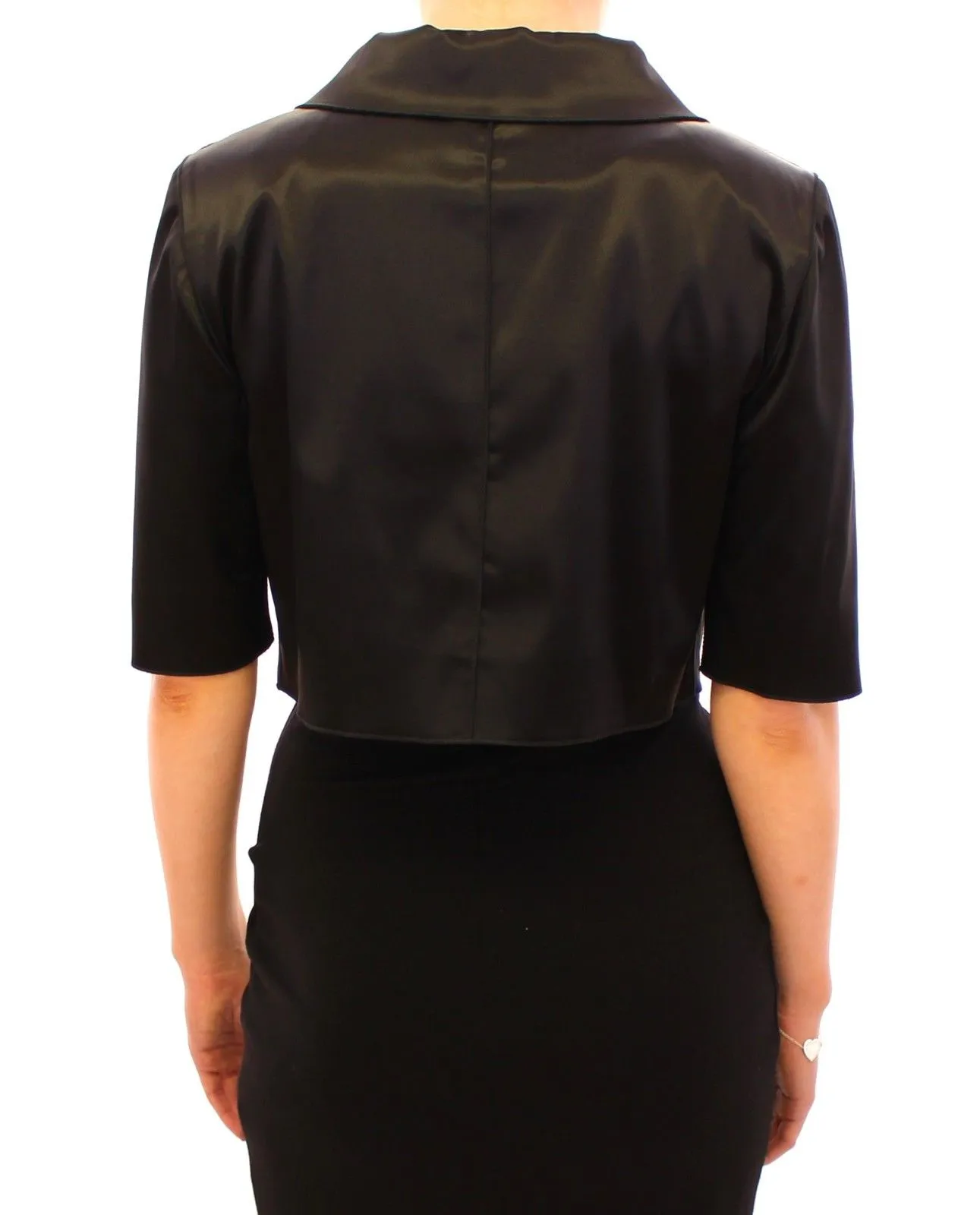 Dolce & Gabbana Women's Elegant Black Stretch Bolero Shrug Jacket