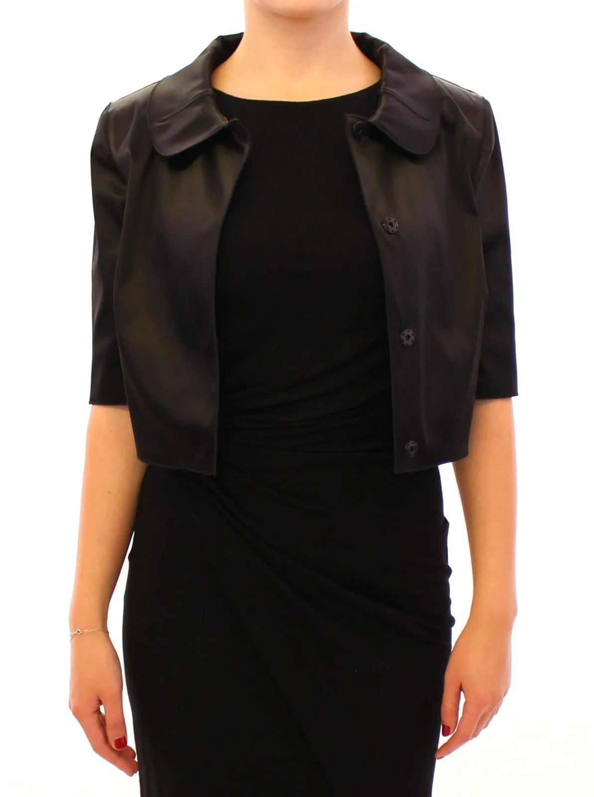 Dolce & Gabbana Women's Elegant Black Stretch Bolero Shrug Jacket