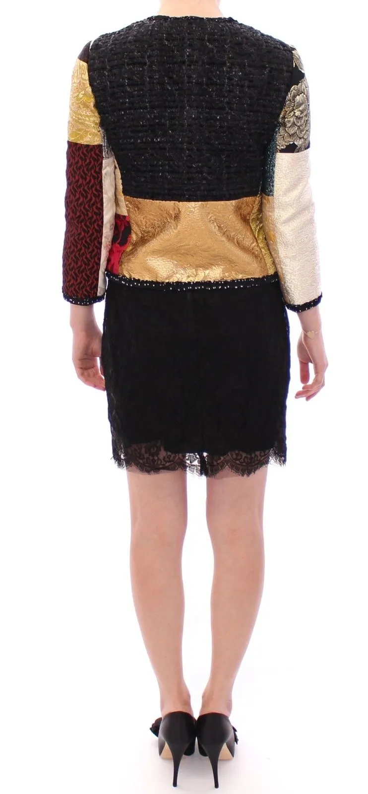 Dolce & Gabbana Women's Elegant Multicolor Crystal Jacket Coat