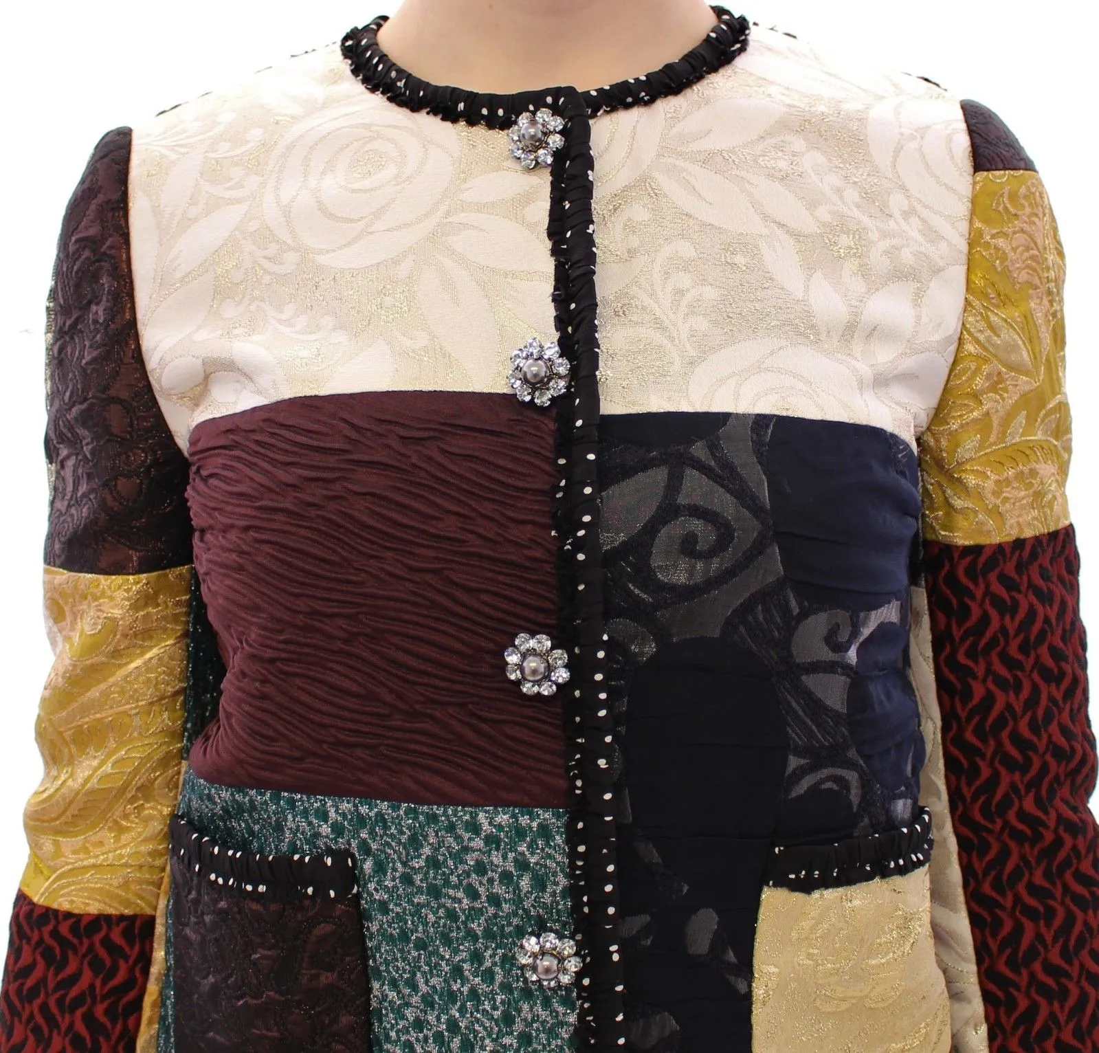 Dolce & Gabbana Women's Elegant Multicolor Crystal Jacket Coat