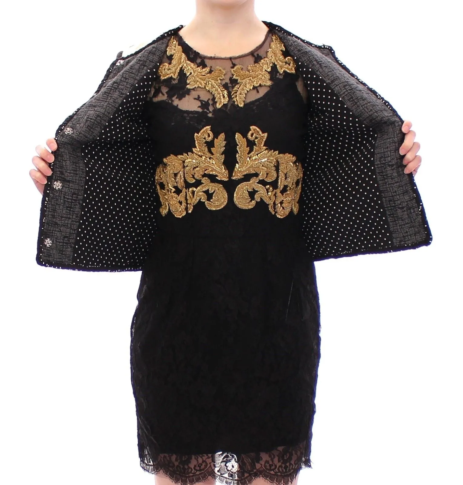 Dolce & Gabbana Women's Elegant Multicolor Crystal Jacket Coat