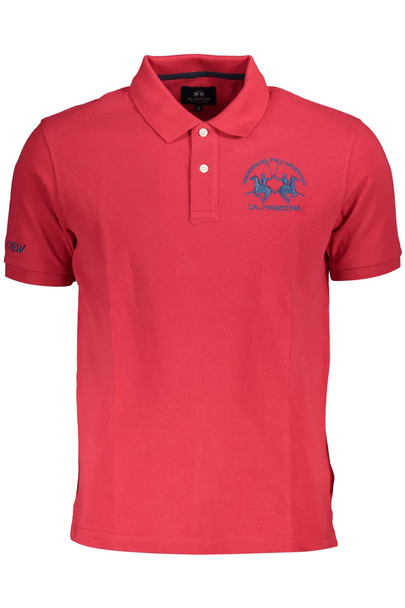 La Martina Red Cotton Men Polo Shirt