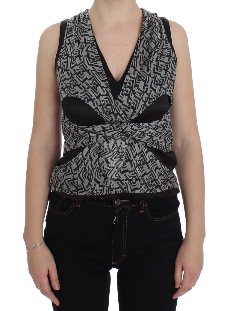 Karl Lagerfeld Women's Elegant Silk Blouse with Logo Detailing