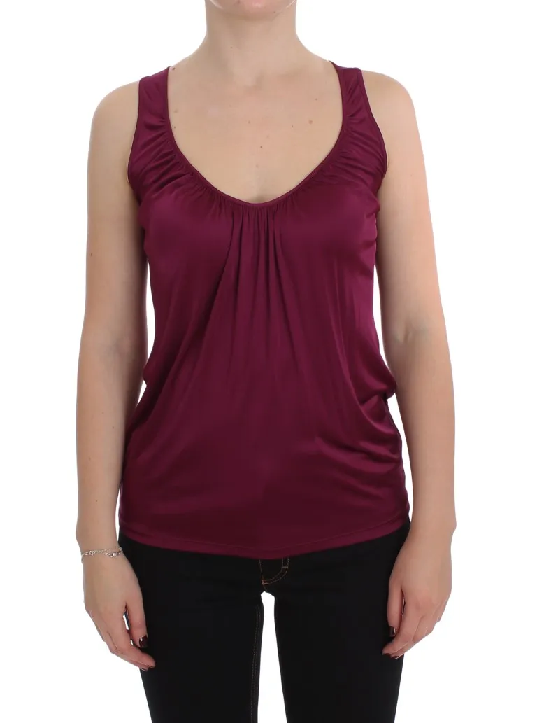 PLEIN SUD Women's Elegant Purple Rayon Cami Blouse