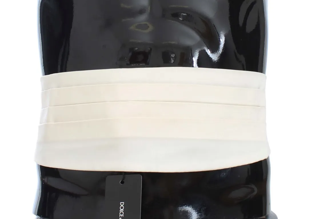 Dolce & Gabbana Men's Elegant White Silk Cummerbund