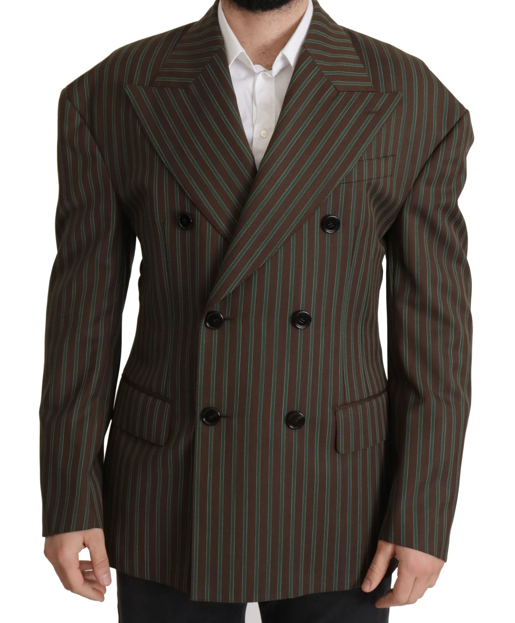 Dolce & Gabbana Men's Multicolor Striped Double Breasted Blazer