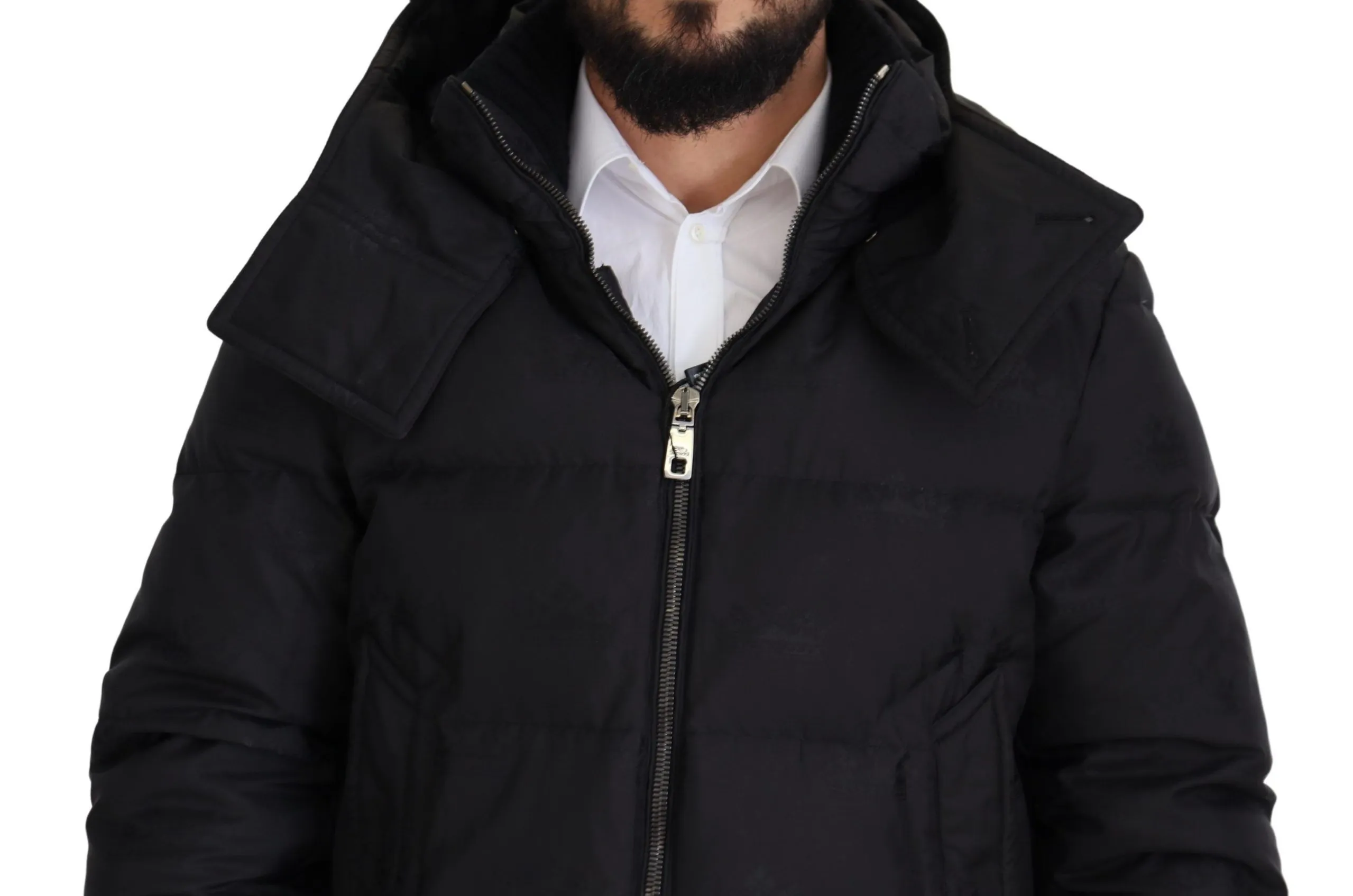 Dolce & Gabbana Men's Elegant Quilted Puffer Jacket in Black
