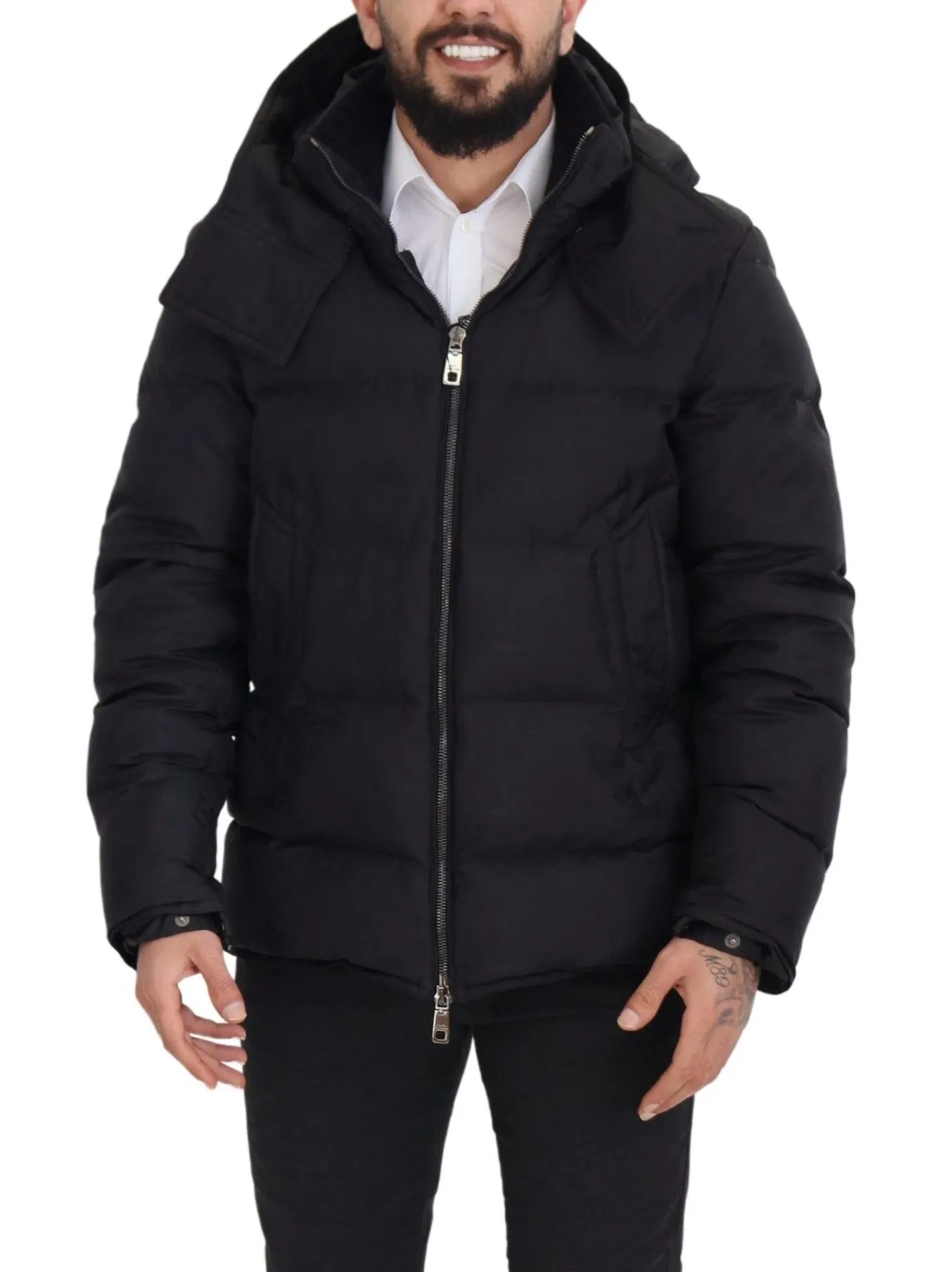 Dolce & Gabbana Men's Elegant Quilted Puffer Jacket in Black