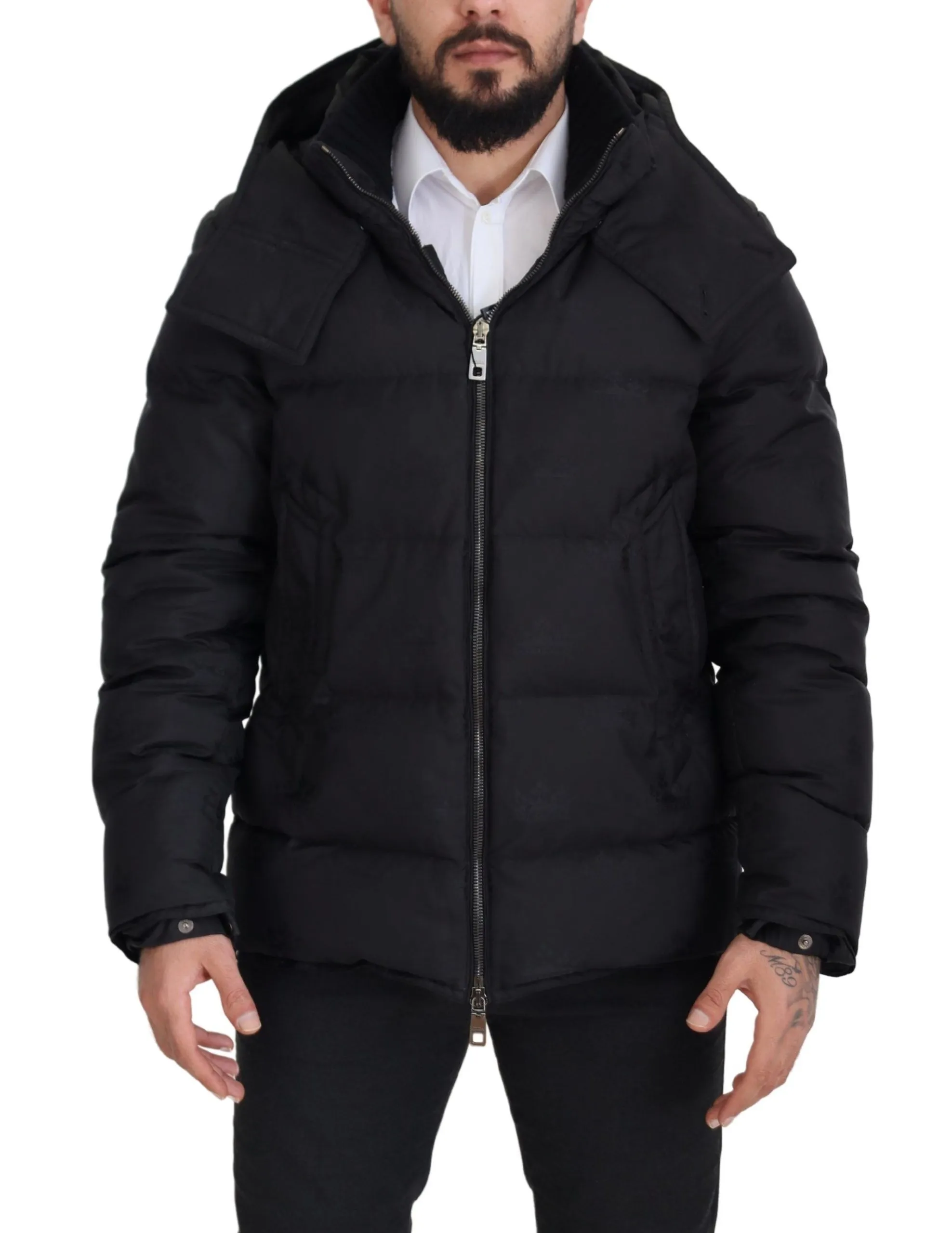 Dolce & Gabbana Men's Elegant Quilted Puffer Jacket in Black