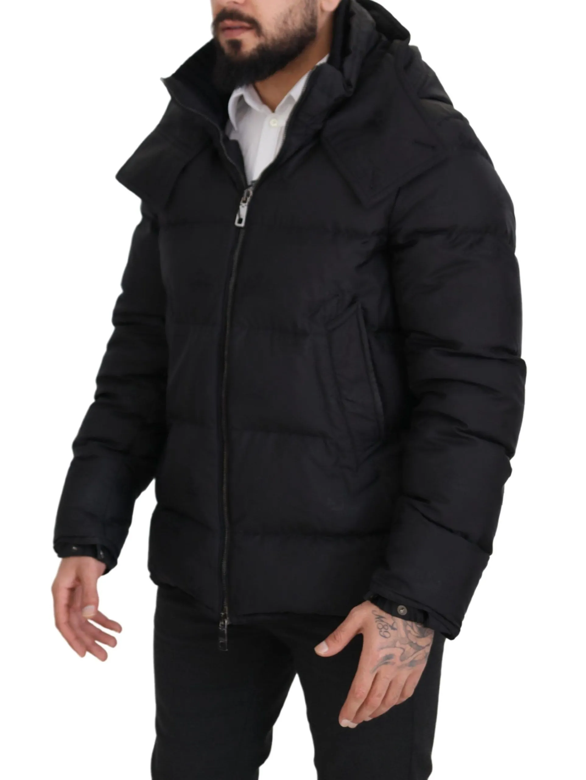 Dolce & Gabbana Men's Elegant Quilted Puffer Jacket in Black