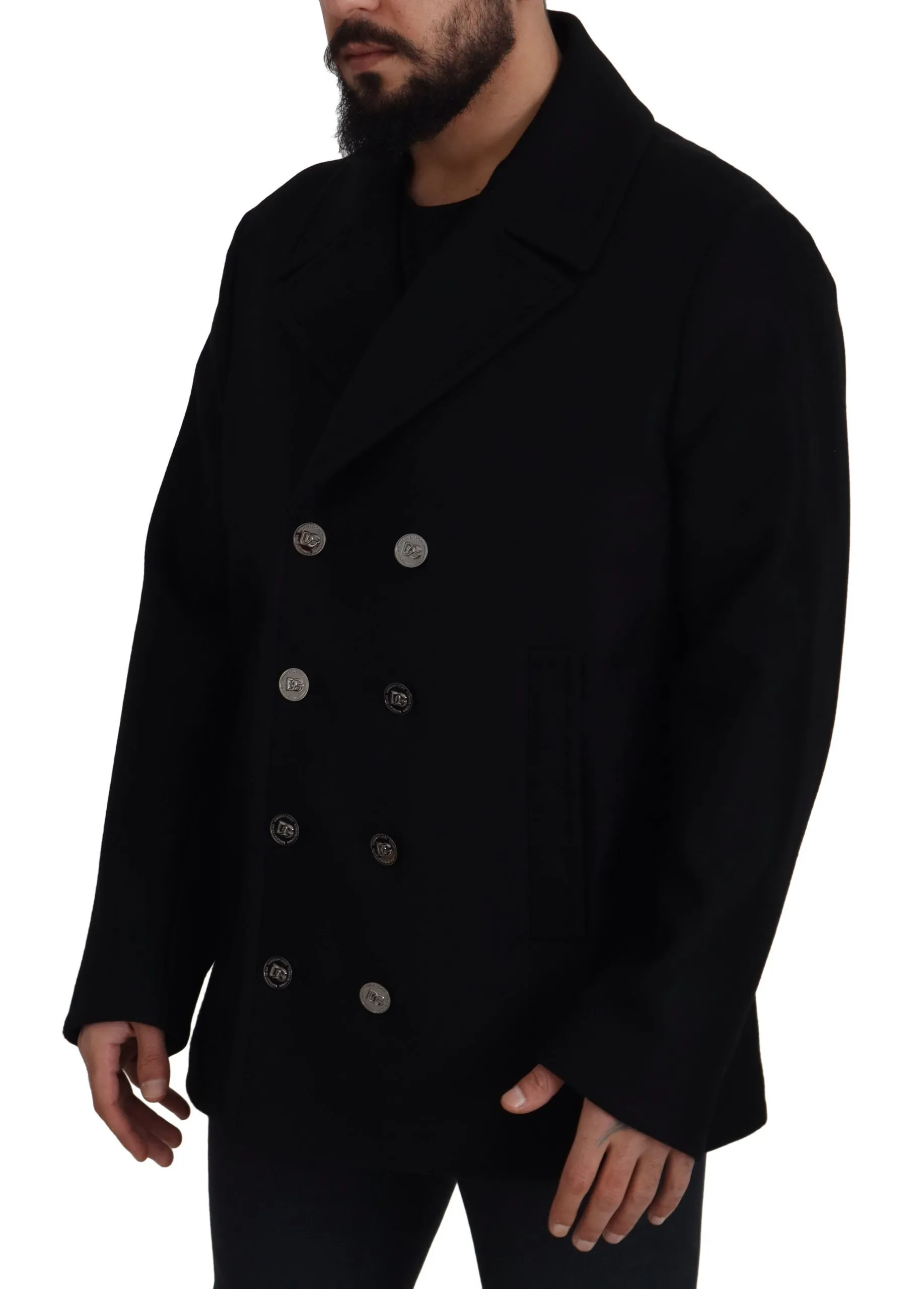 Dolce & Gabbana Men's Elegant Double Breasted Wool Overcoat